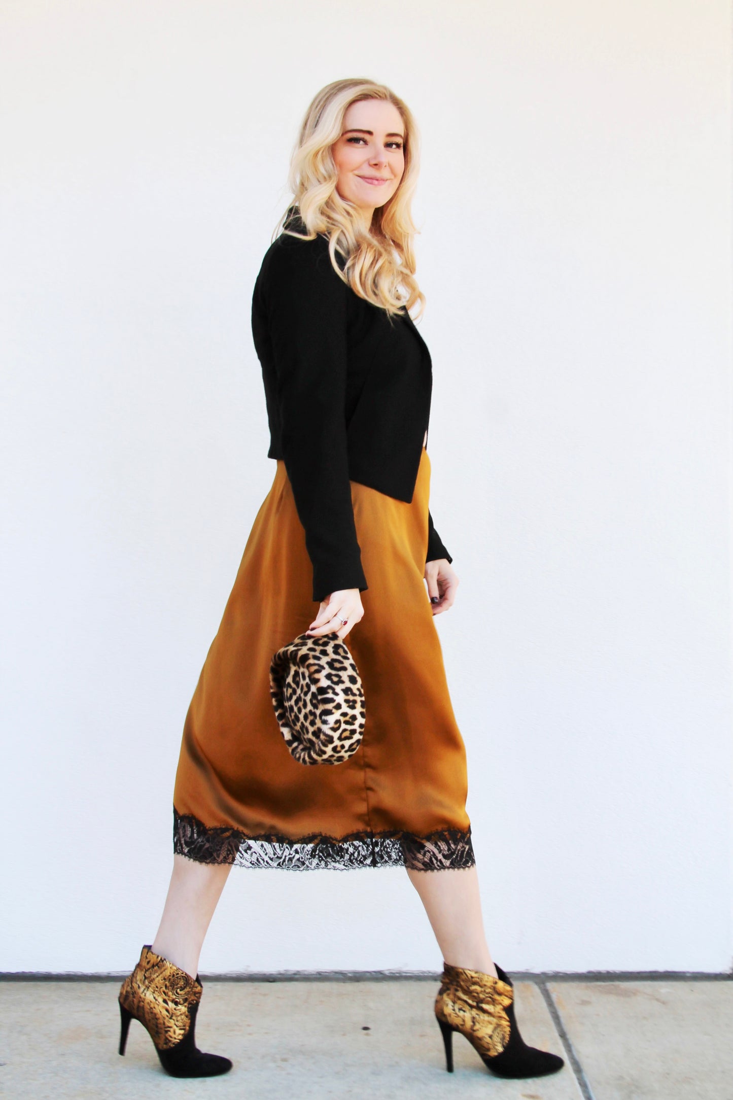 MANHATTAN GLOW satin + lace midi skirt, large *VICTORIA’S SECRET*