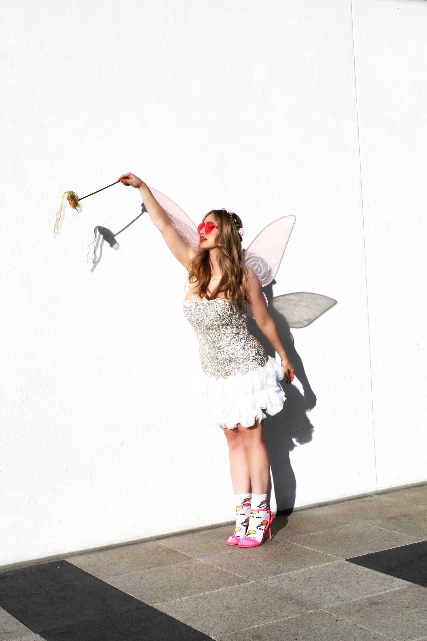 FOXY GODMOTHER sequin + tiered feather-like ruffle mini party dress, size 10 *VINTAGE + 100% SILK*