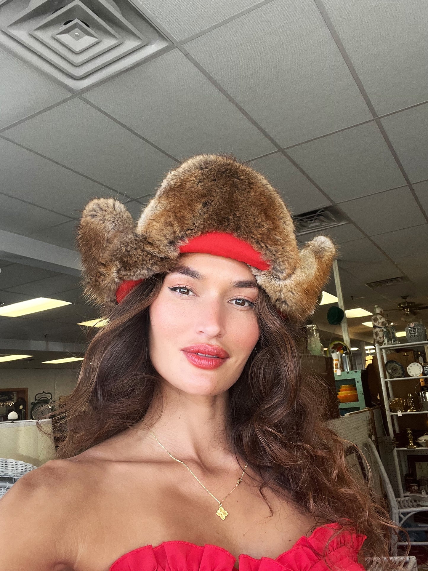 TIBETAN TREASURE hat *ANTIQUE, HANDMADE, GENUINE FUR, SILK, FOXY FABLE EXCLUSIVE, PERFECT CONDITION*