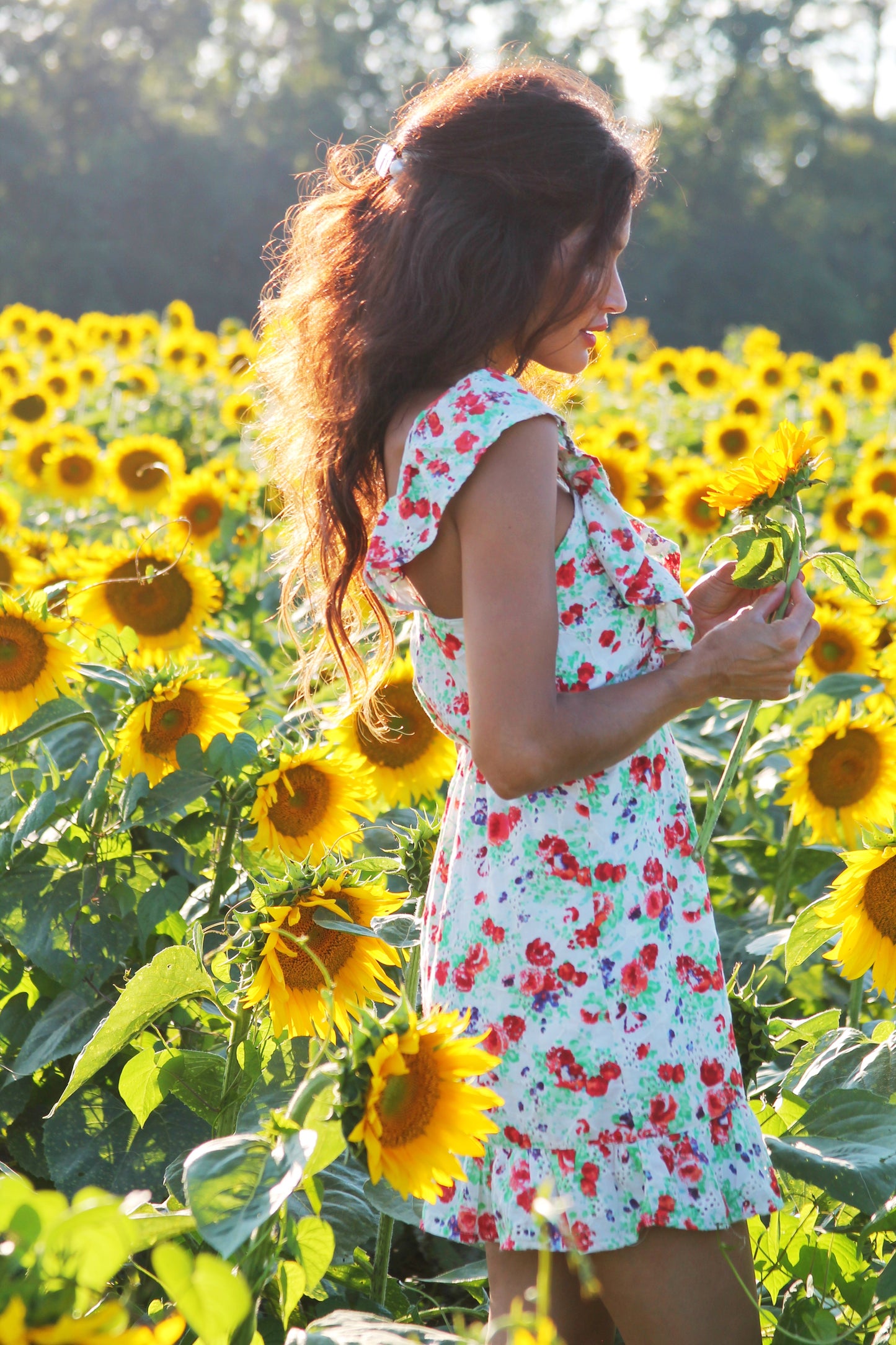 FLOWER FIELDS eyelet embroidered floral sundress, XS