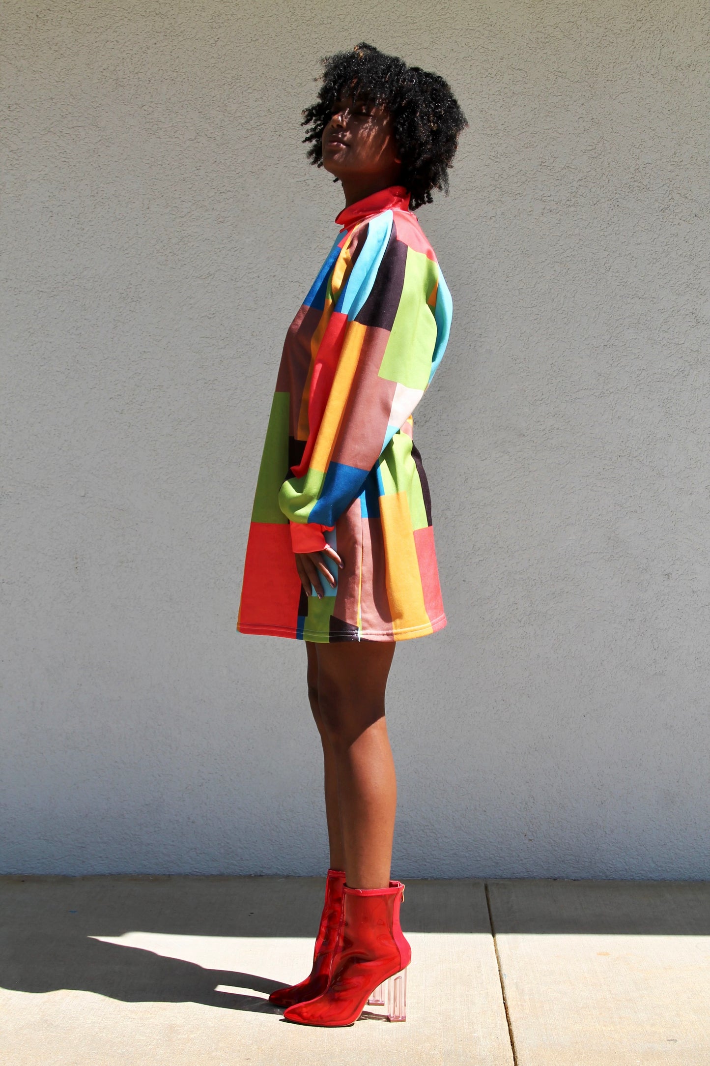 ATTRACT color-block mod sweater dress, XL