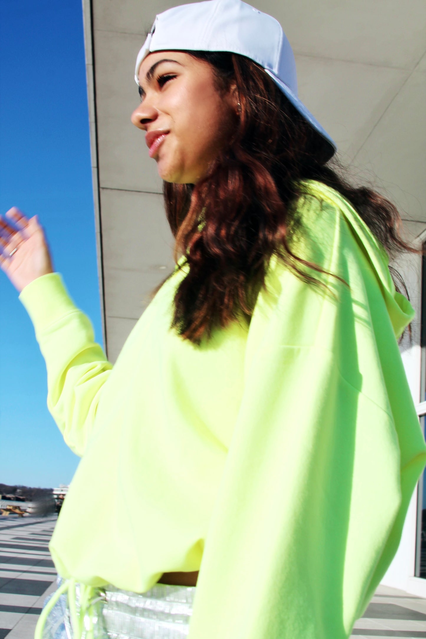 SAY IT LIKE YOU MEAN IT neon hoodie, large *DKNY*