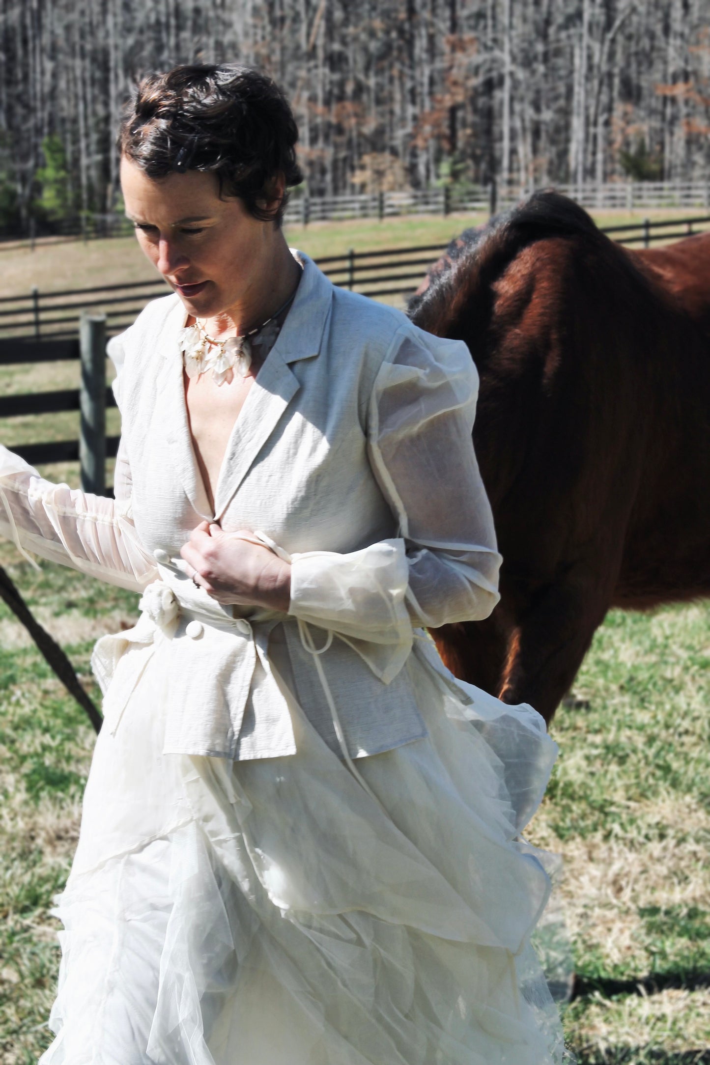 A BEAUTIFUL ENCOUNTER avant-garde + airy shirt blazer, large *VINTAGE + FOXY FAVE* >> buttercream