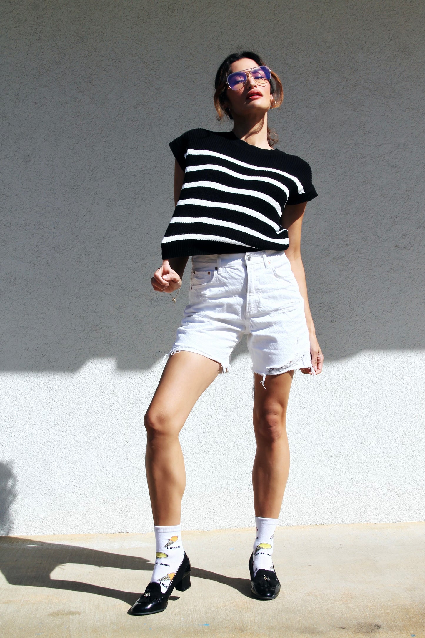 NEW CHAPTER striped knit top, medium