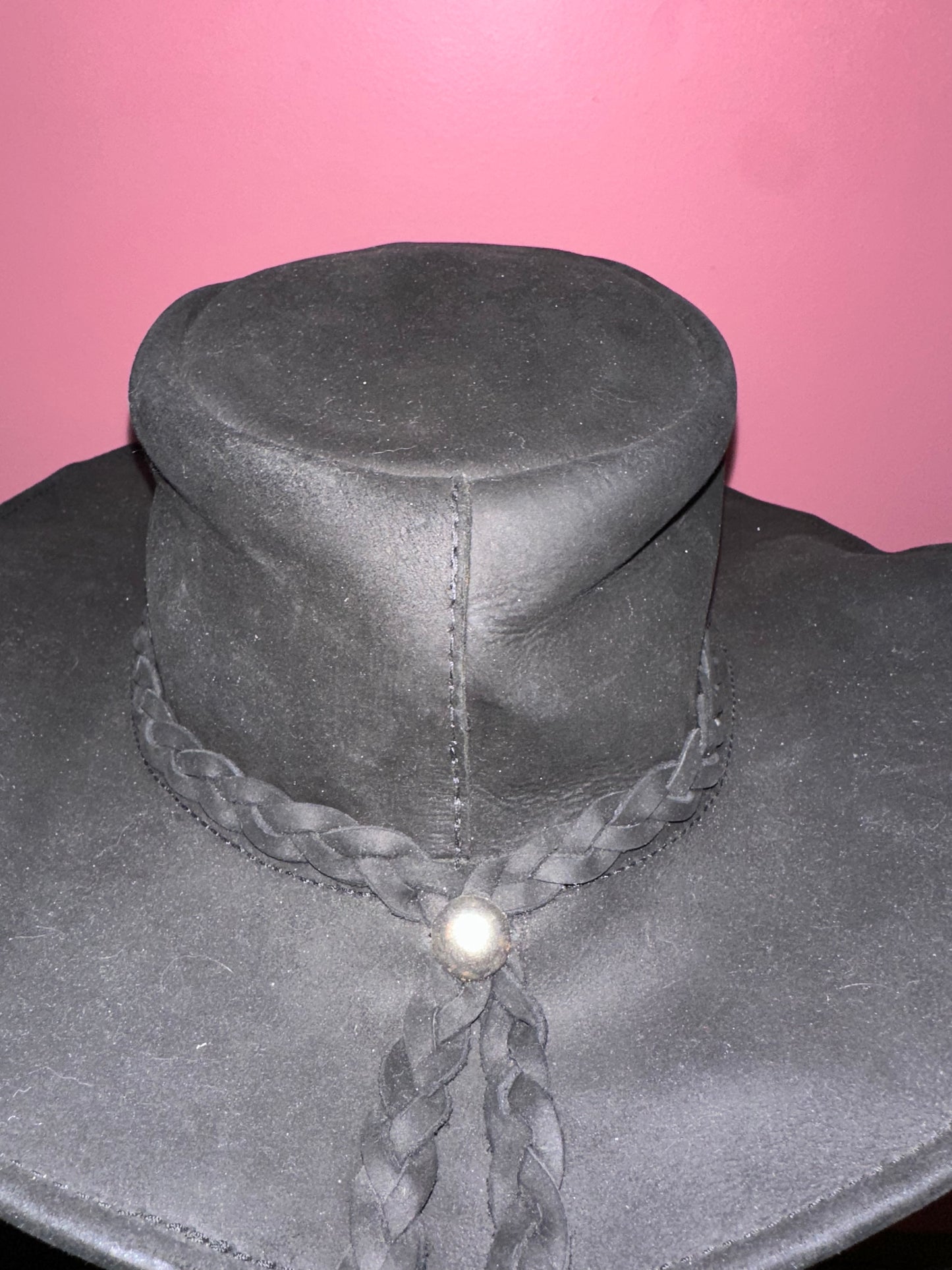 GIDDY UP leather cowboy hat *VINTAGE + 100% GENUINE LEATHER