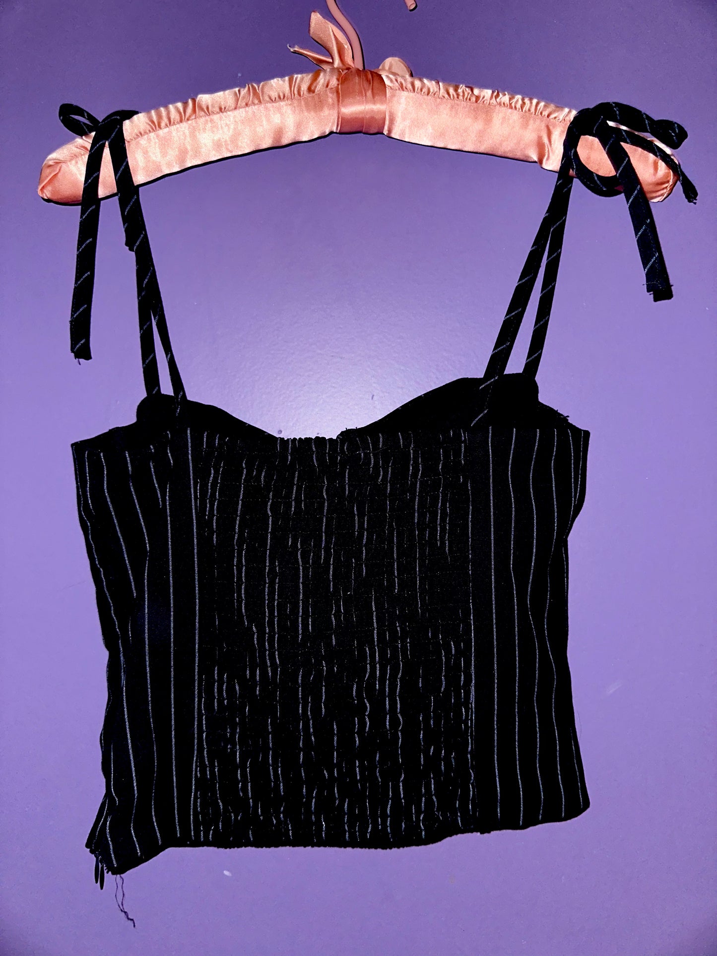 NEW YORK HONEY striped corset, small >> navy