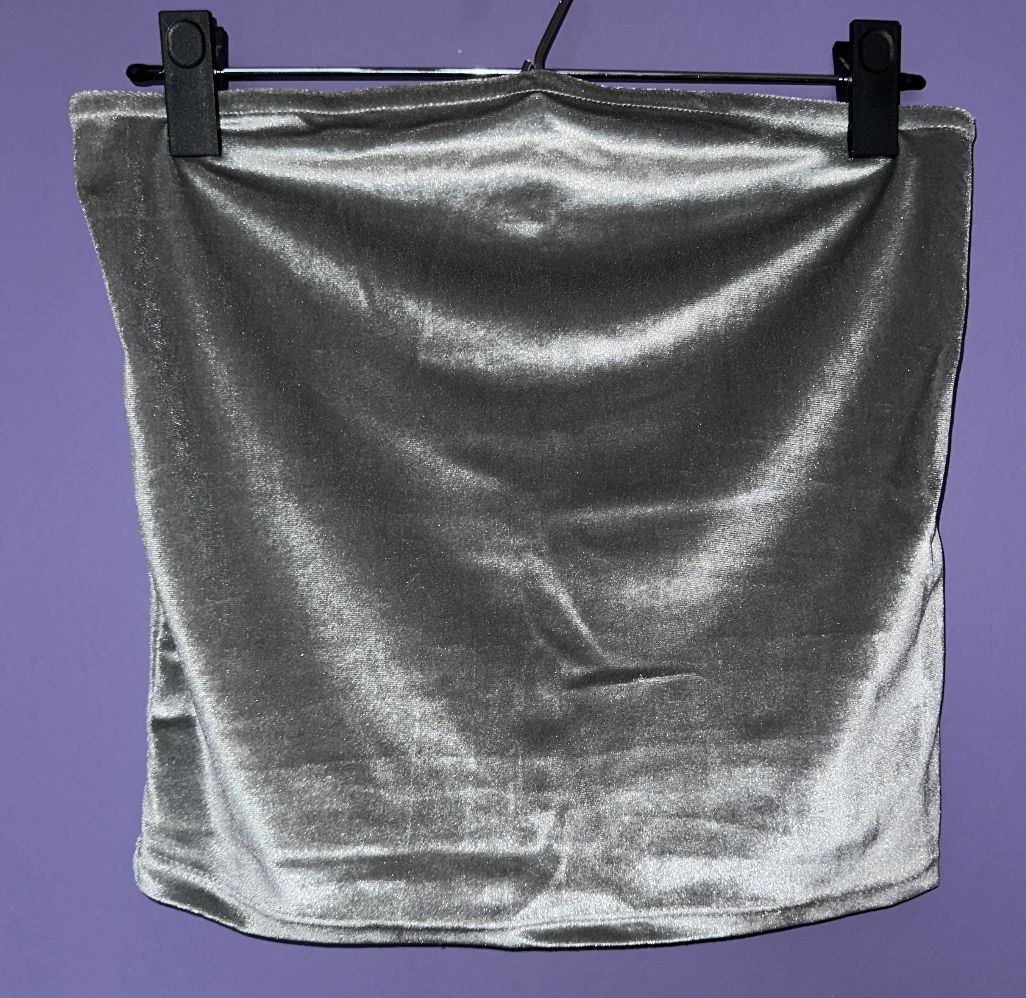 Silver lining velvet tube top