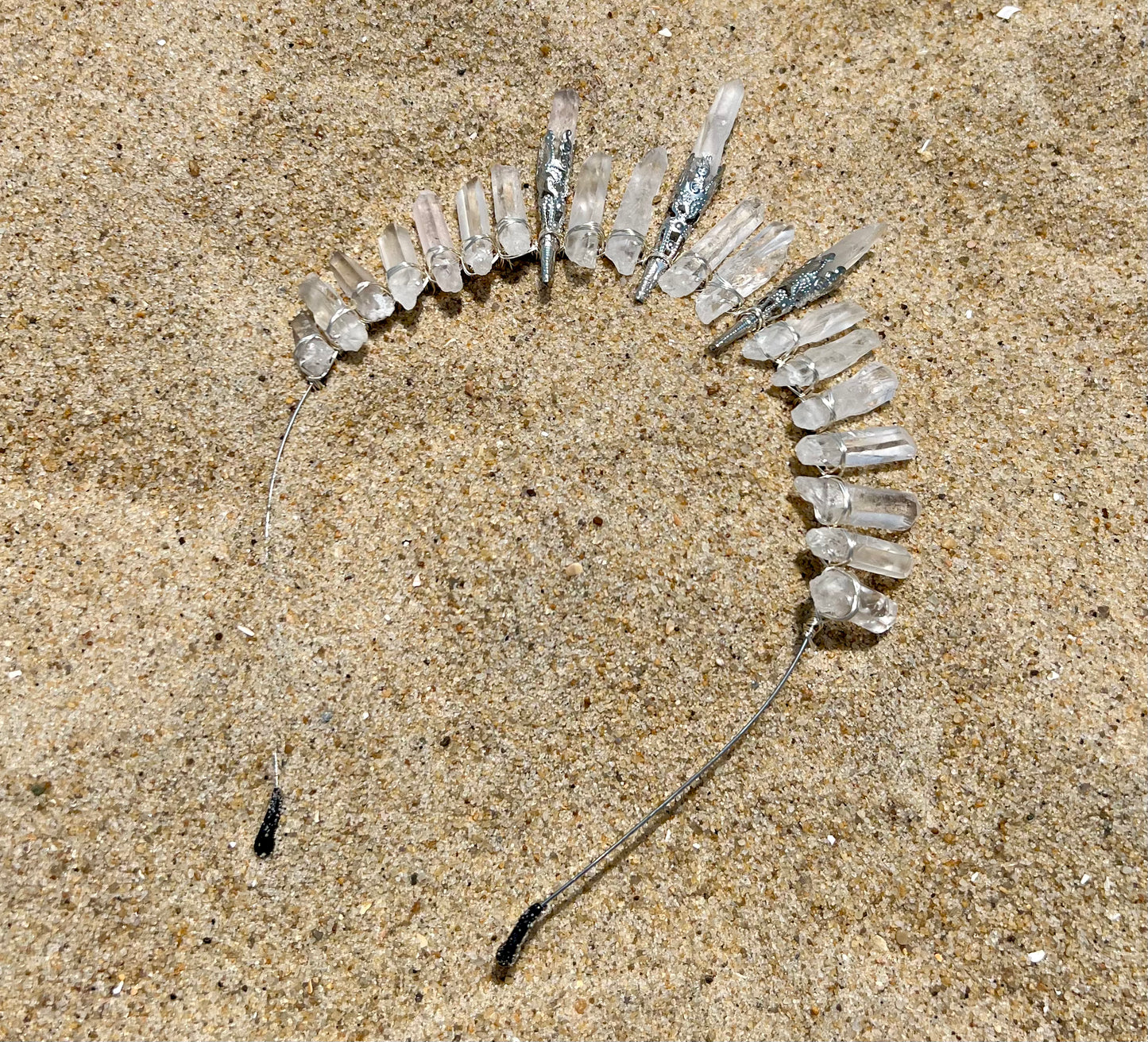 CRYSTAL ROCK quartz headband/crown *HANDMADE + GENUINE CRYSTAL*