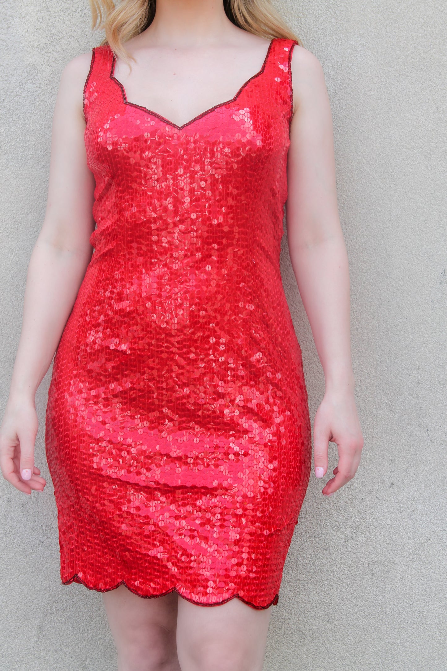 Vintage Queen of Hearts sequin mini dress