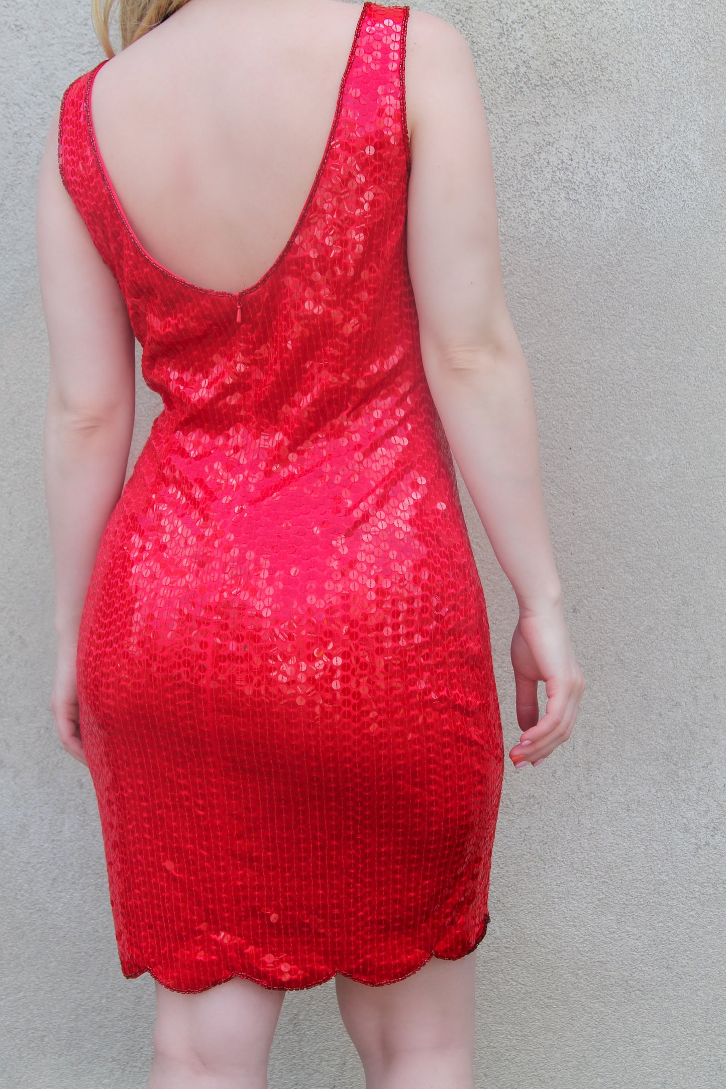 Vintage Queen of Hearts sequin mini dress