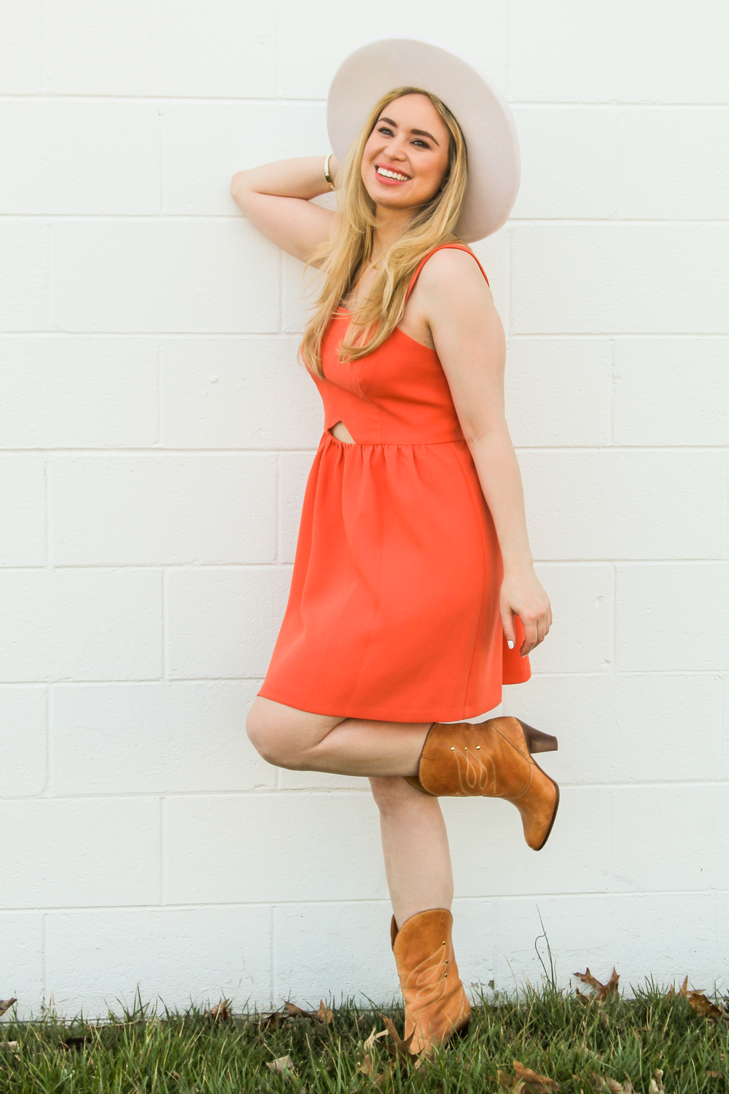 Molly orange cut out dress