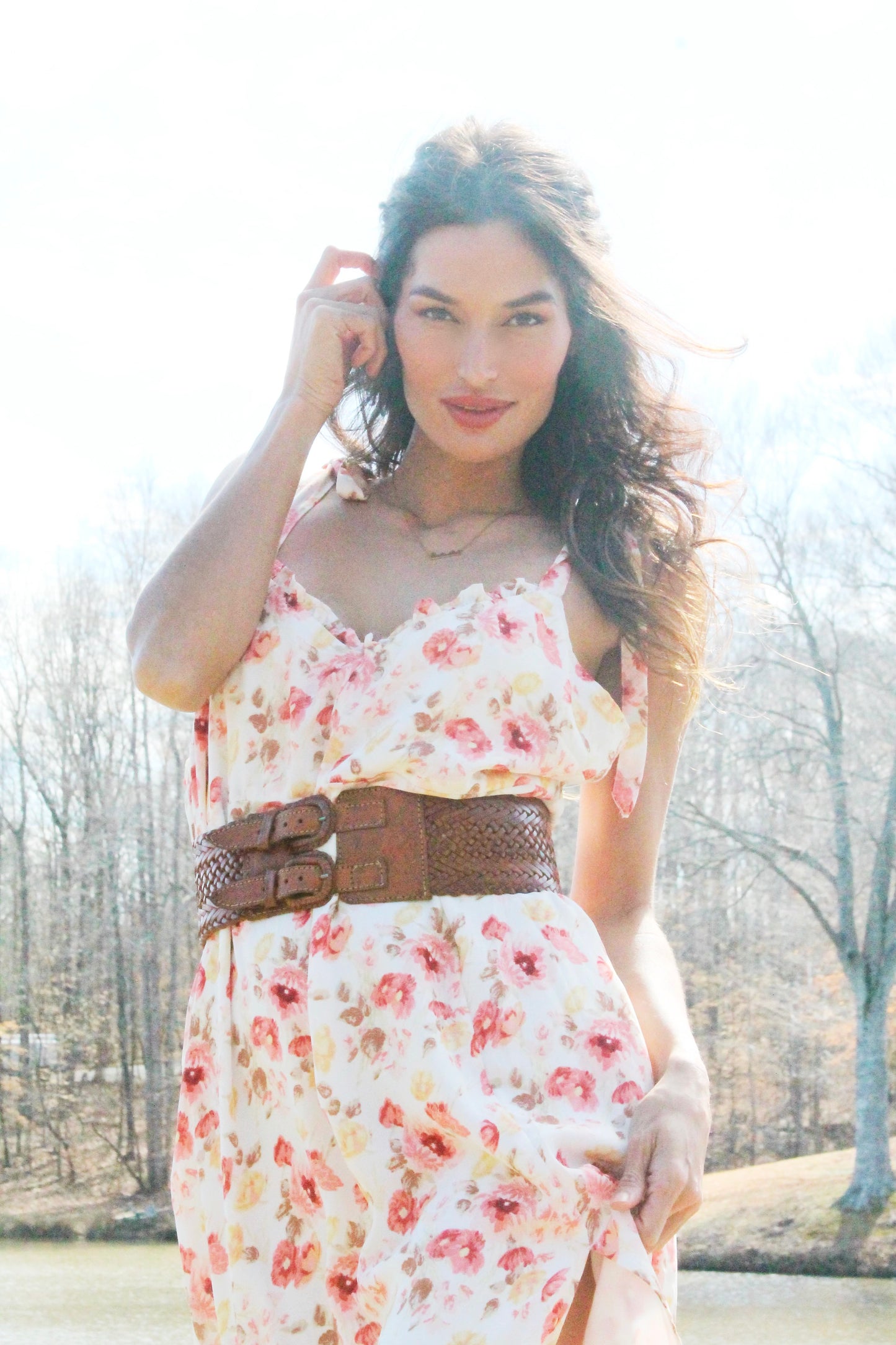 CHERRY BLOSSOM floral midi dress, XL