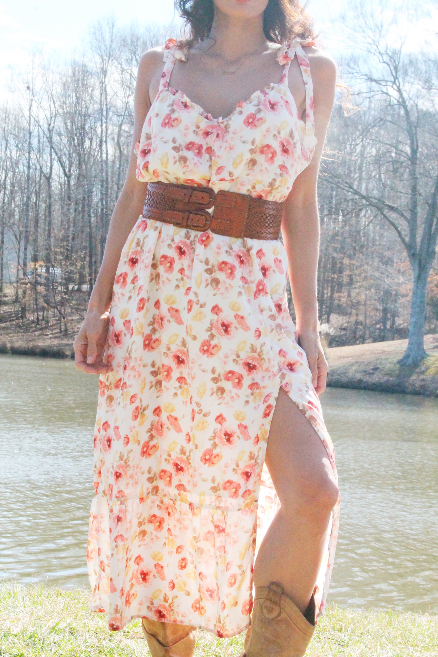 CHERRY BLOSSOM floral midi dress, XL