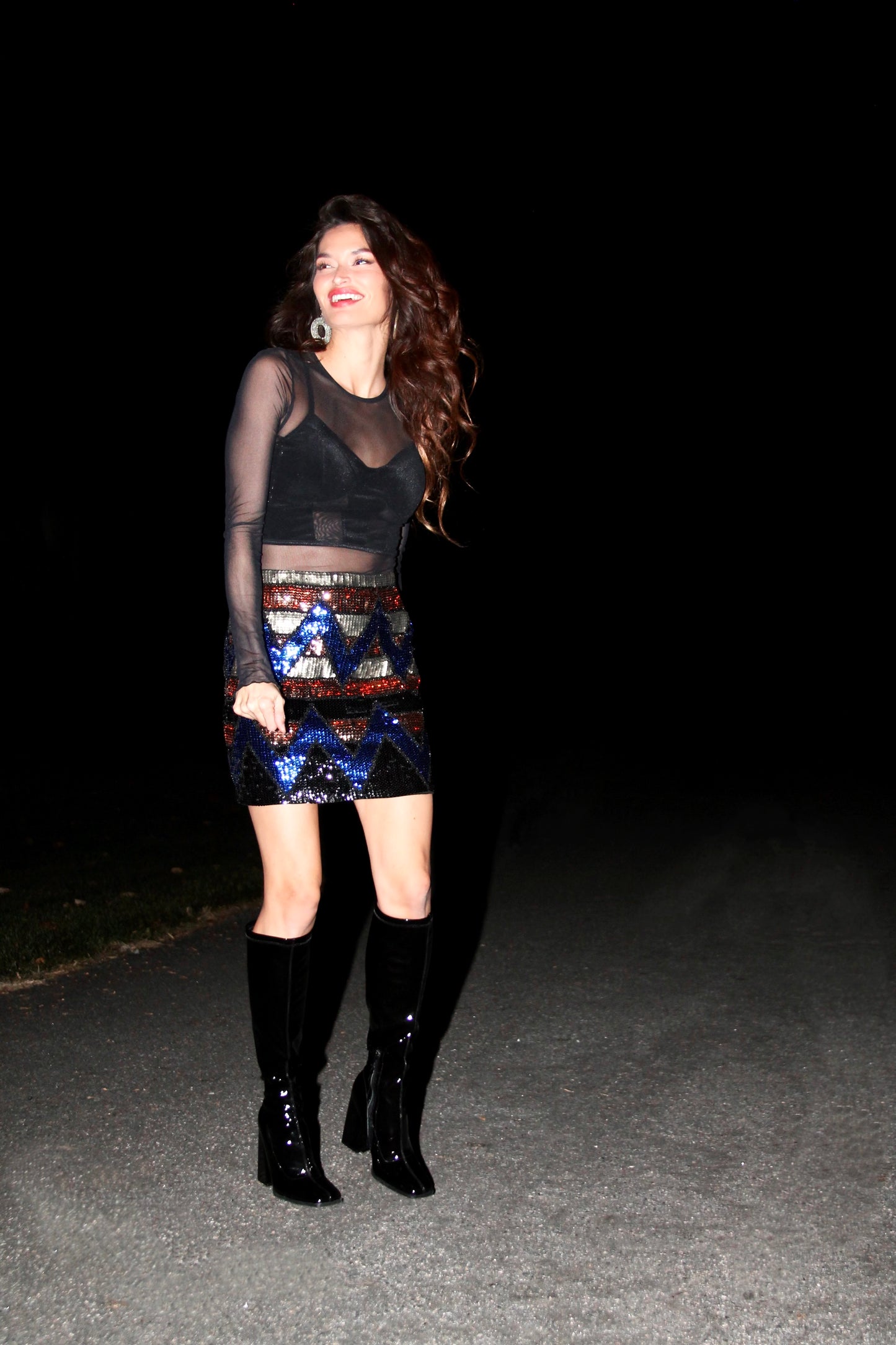 Nocturnal sequin mini skirt