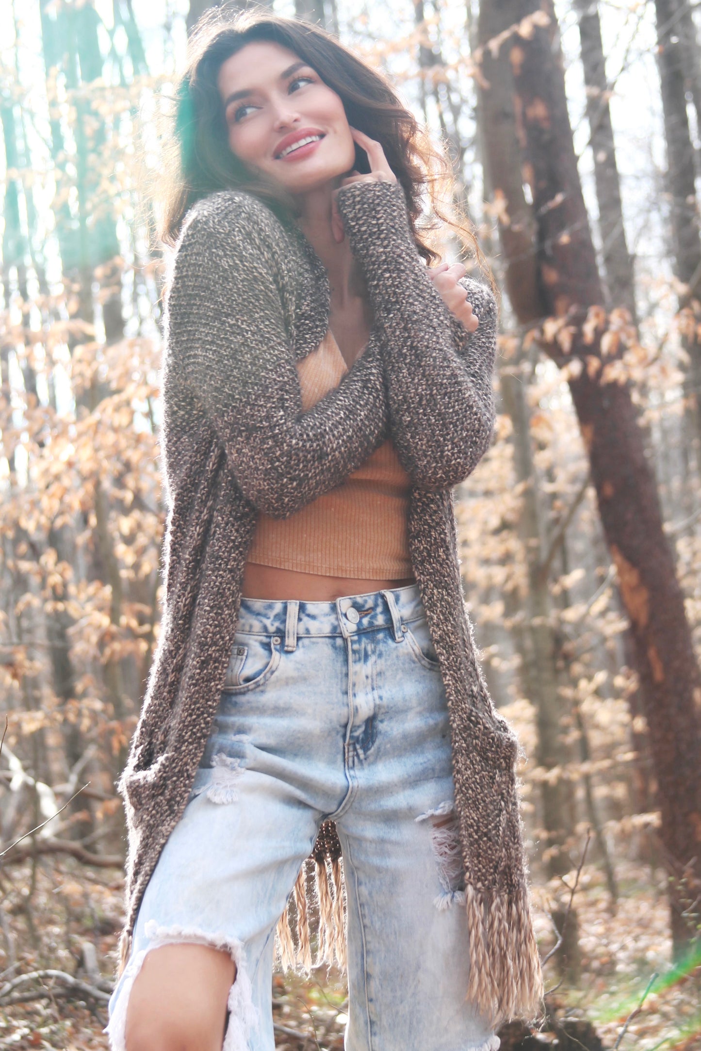 Sweet December open knit cardigan