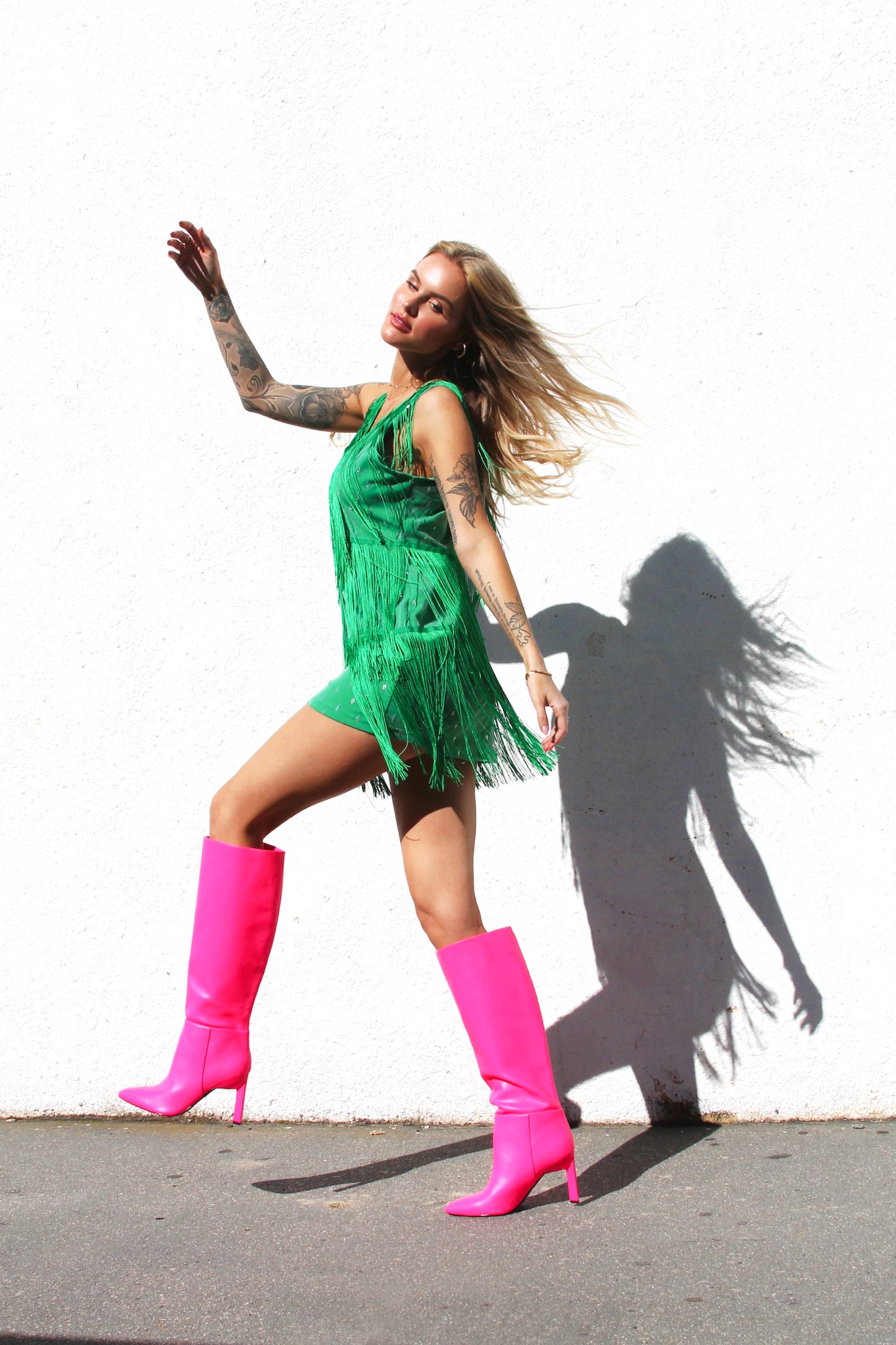 UNBRIDLED, fringe mini dress, XL