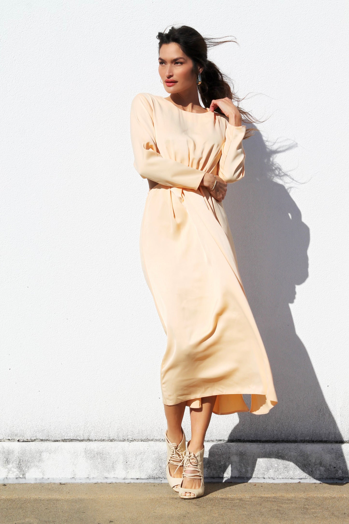 PRETTY WOMAN midi dress with playful cut outs, size 6
