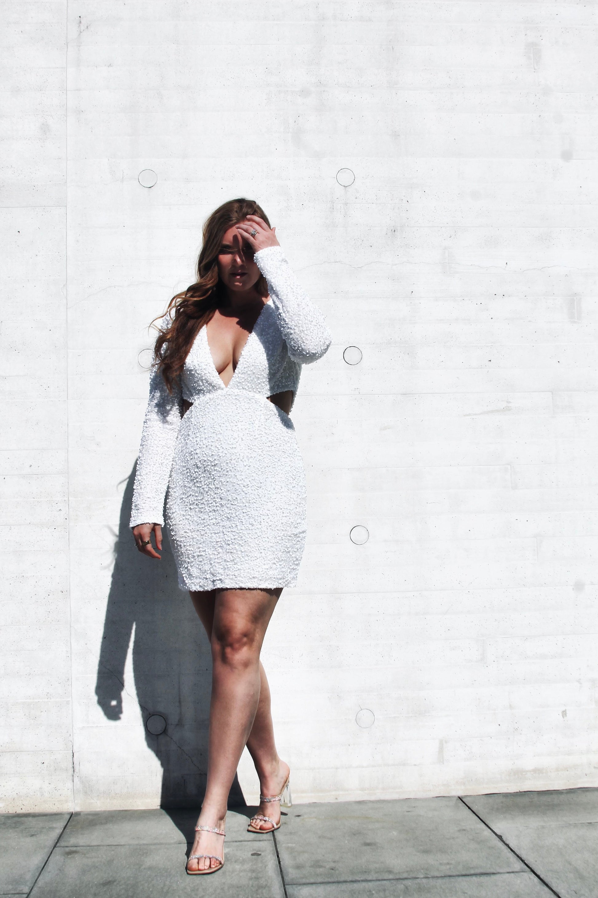 bright lights mini dress CROWN OF LIGHT ultra plunge + cut-out sequin mini dress, XL >> bright Foxy Fable bright lights mini dress CROWN OF LIGHT ultra plunge + cut-out sequin mini dress, XL >> bright Foxy Fable