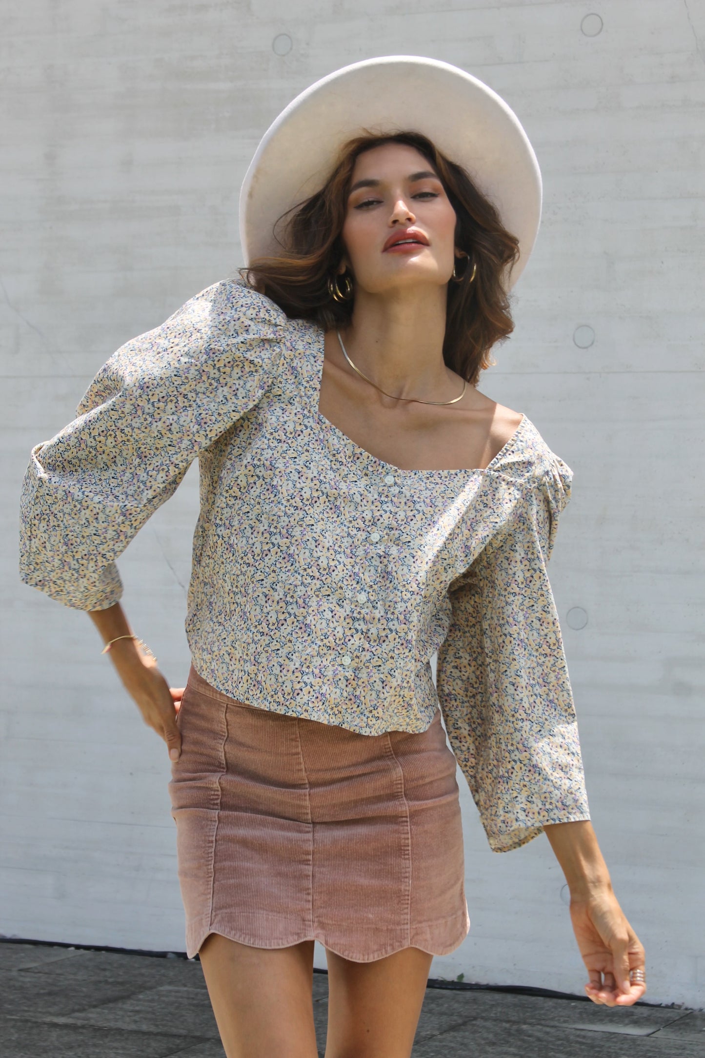 AUTUMN BLOSSOM floral print + long sleeve crop, size xl, Levi’s