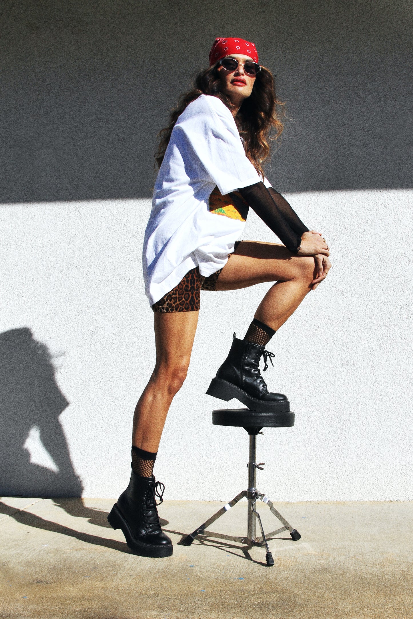 ROUTE 66 oversized graphic-t, XL *VINTAGE* >> white