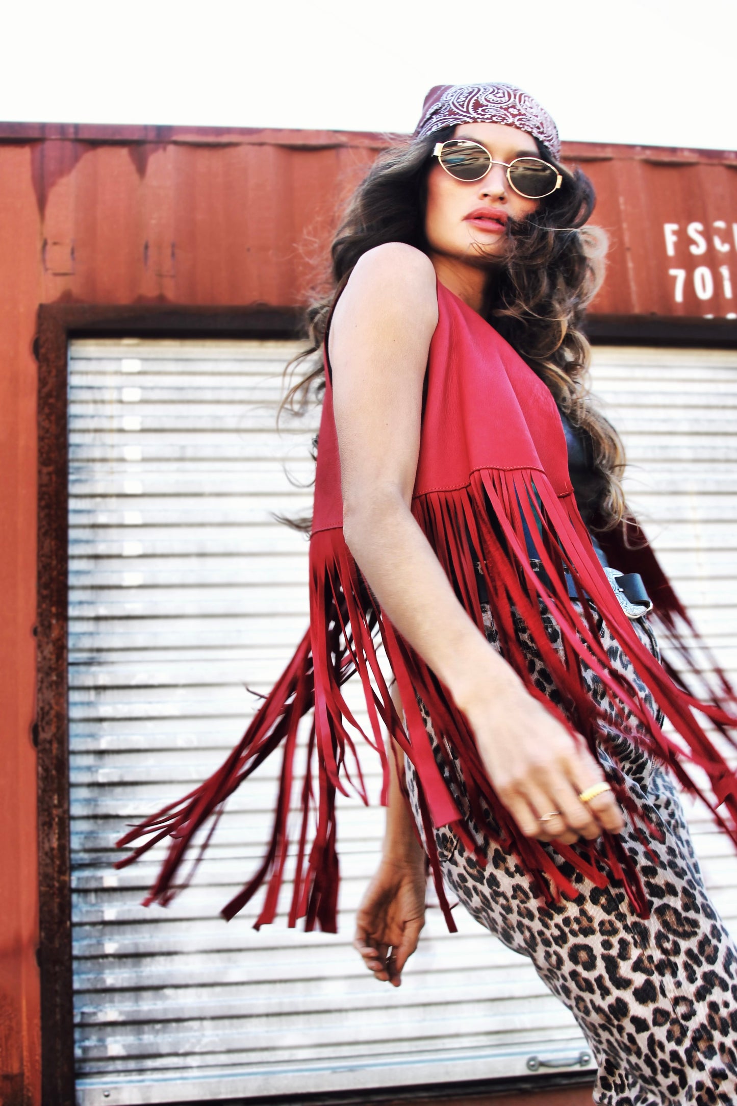 FRINGE ‘N’ FURIOUS suede + fringe vest *HANDMADE IN THE USA + 100% LEATHER* >> scarlet red