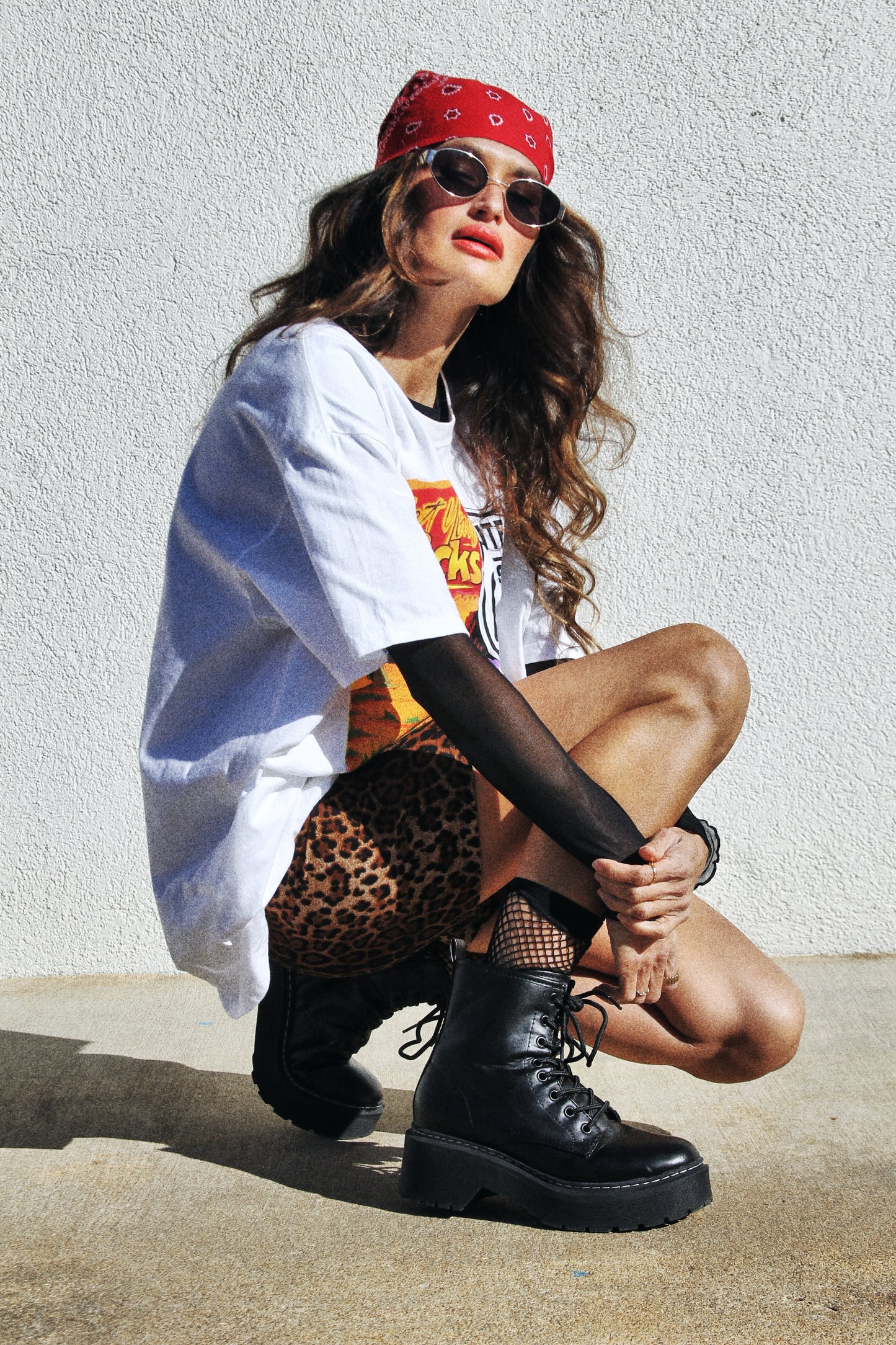 ROUTE 66 oversized graphic-t, XL *VINTAGE* >> white