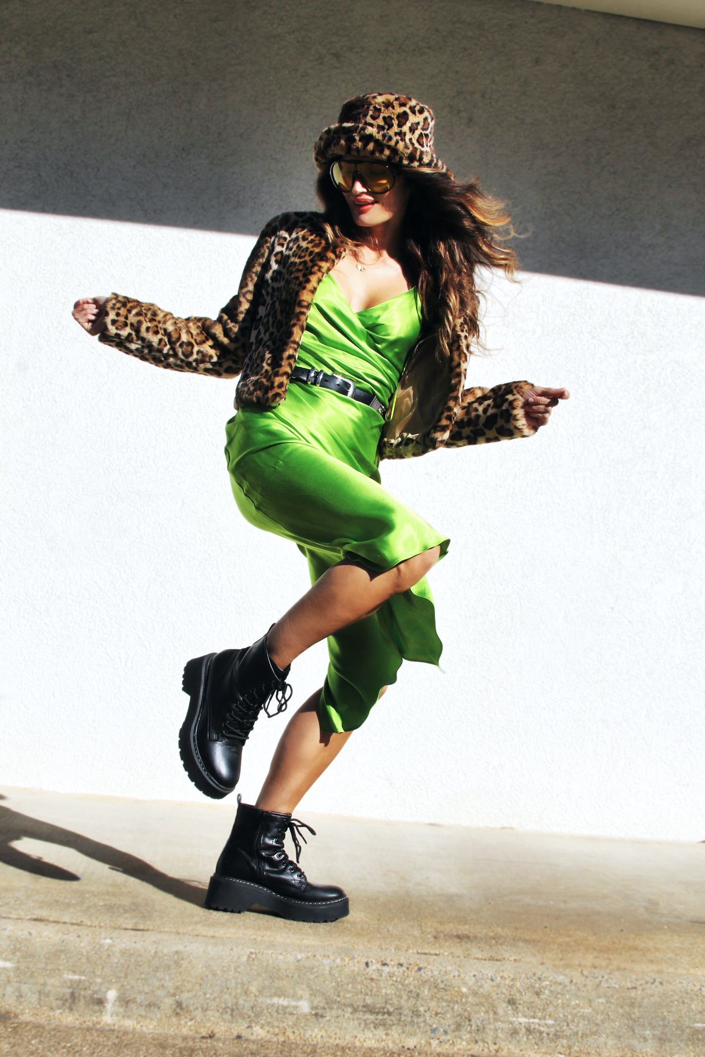 REBEL KITTY faux fur leopard  jacket, XS