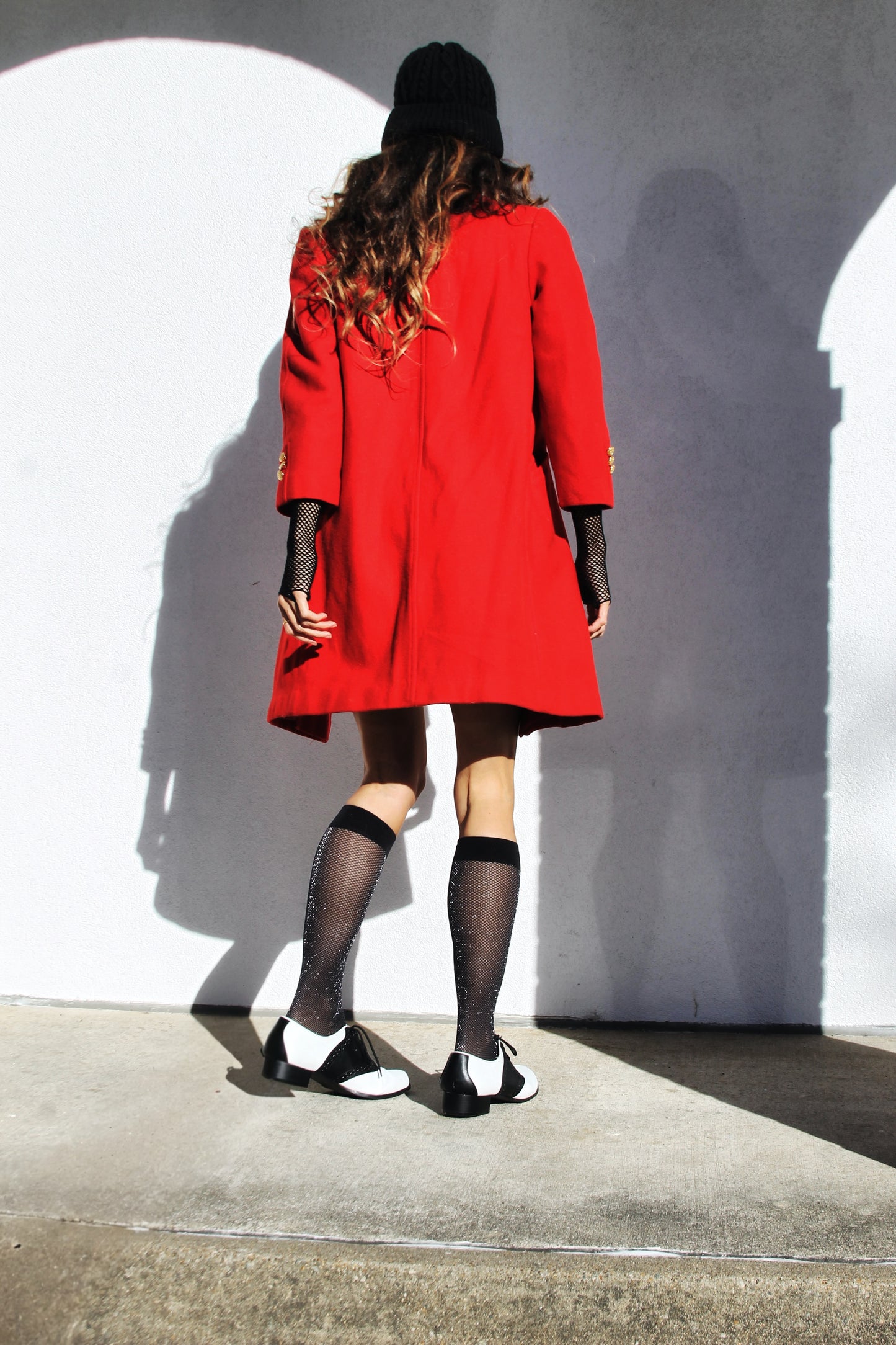 SCARLET STARLET double breasted peacoat, size 10 *TRUE VINTAGE* >> candy apple red