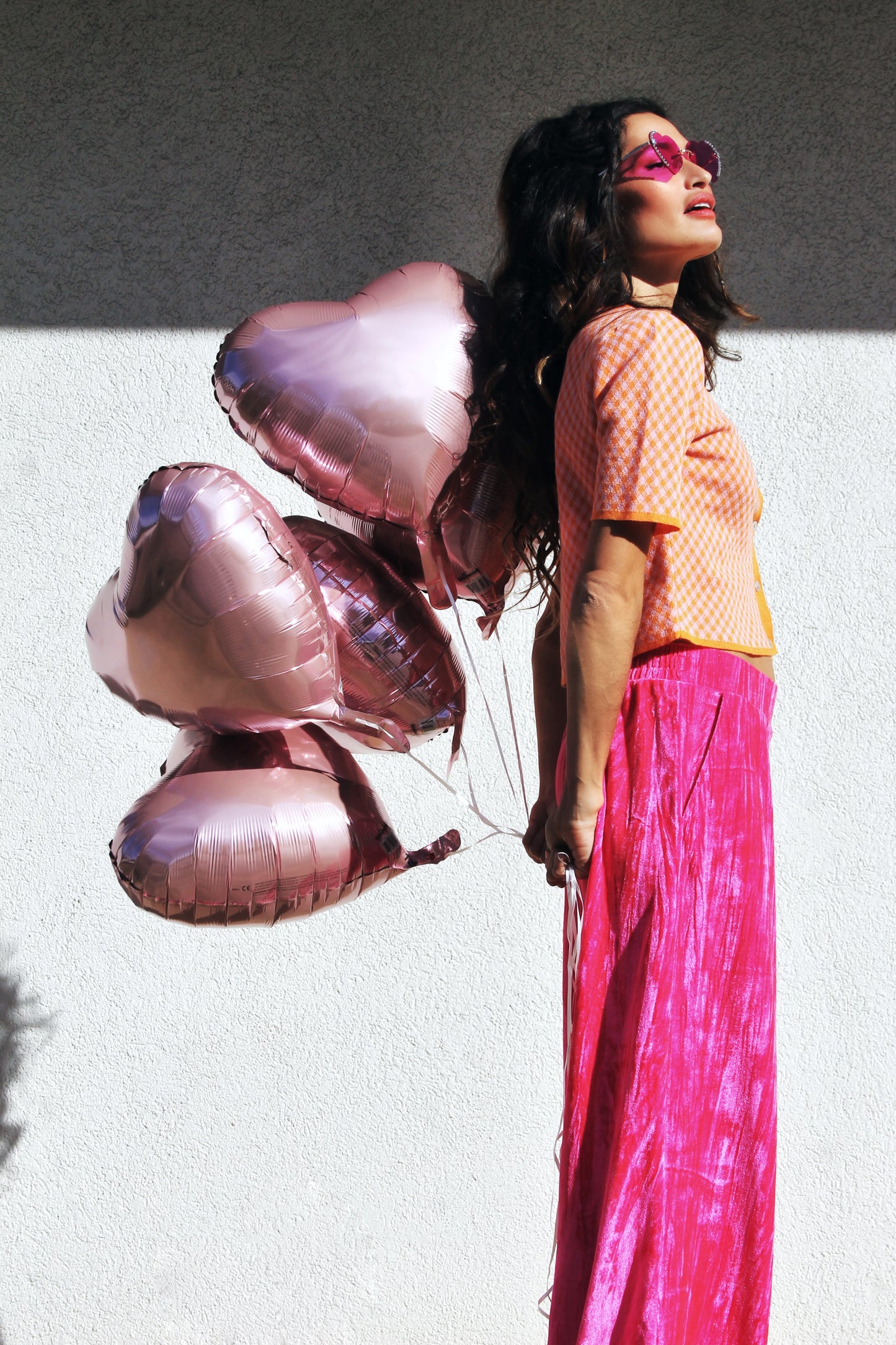 MS. MOXIE short sleeve cardigan, size small >> sherbet orange + pink