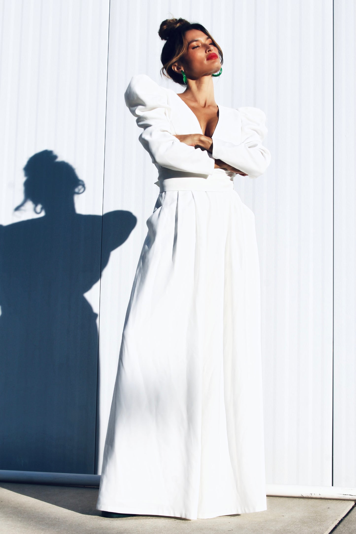 NEW HEIGHTS ultra wide-leg jumper, size 14 >> snow white