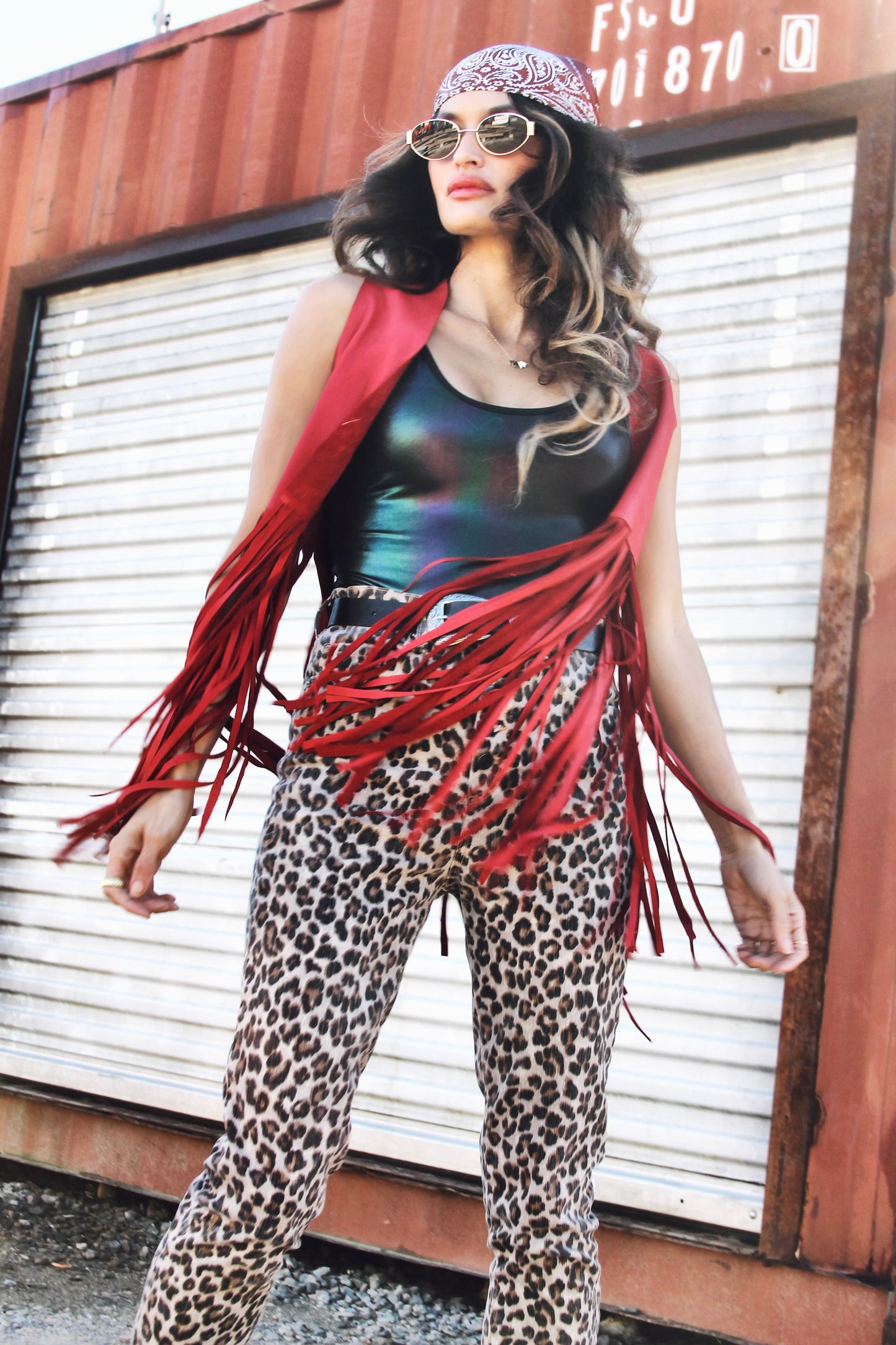 FRINGE ‘N’ FURIOUS suede + fringe vest *HANDMADE IN THE USA + 100% LEATHER* >> scarlet red