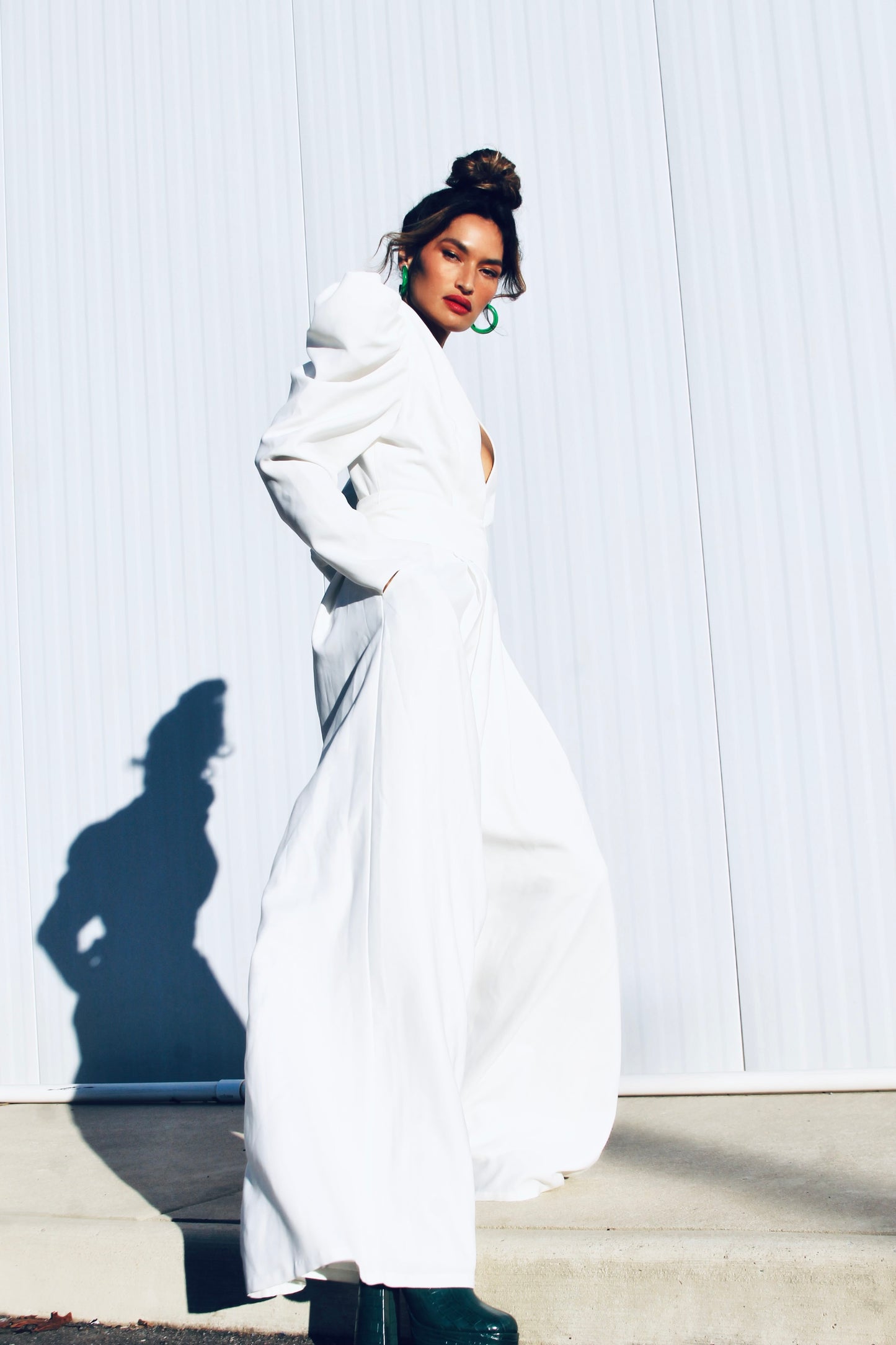 NEW HEIGHTS ultra wide-leg jumper, size 14 >> snow white