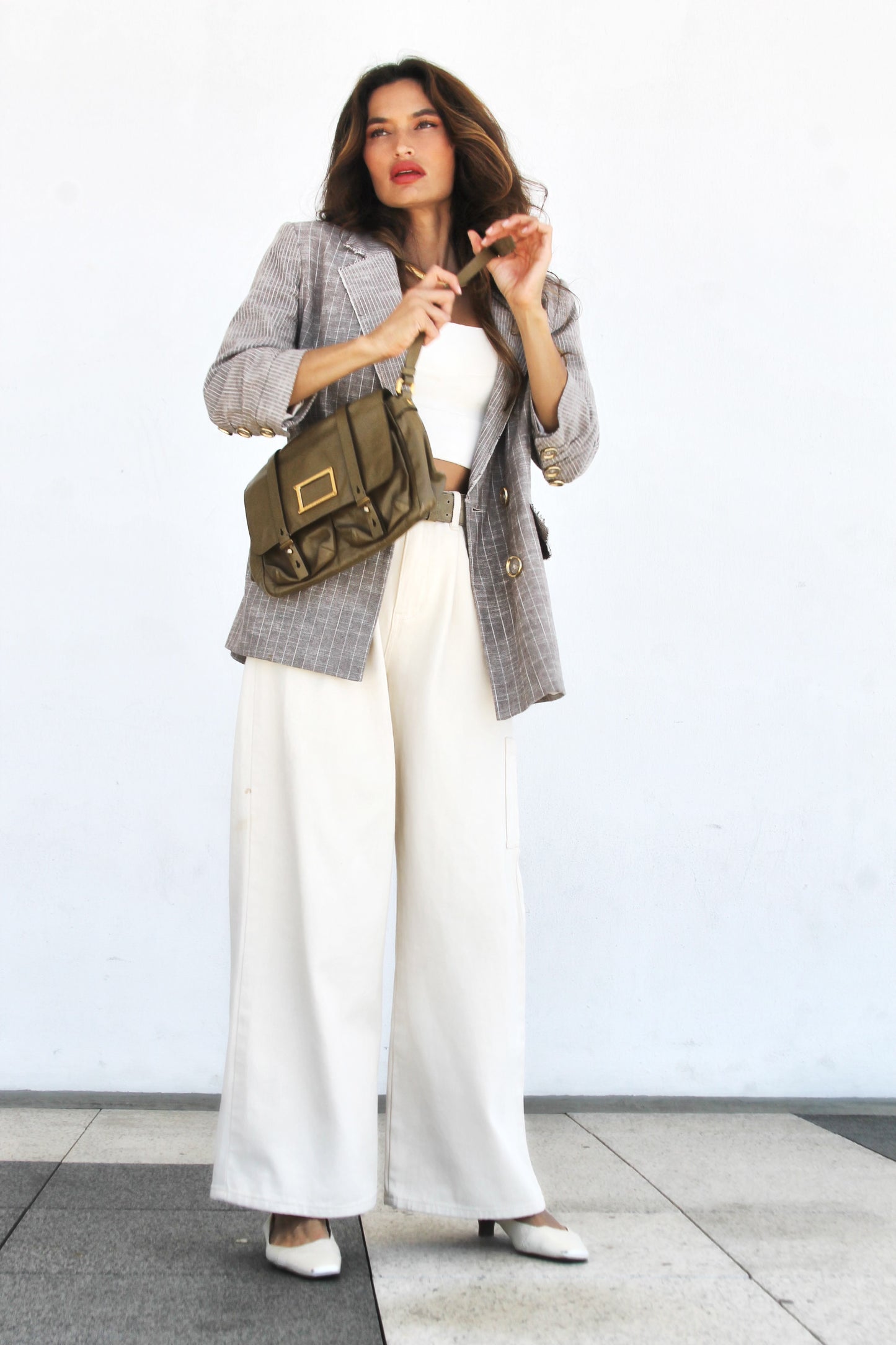 MARC JACOBS crossbody purse, GENUINE LEATHER + MARC BY MARC JACOBS >> liquid taupe