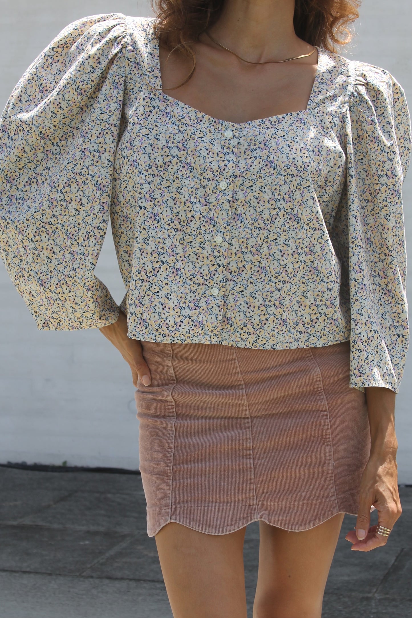 AUTUMN BLOSSOM floral print + long sleeve crop, size xl, Levi’s