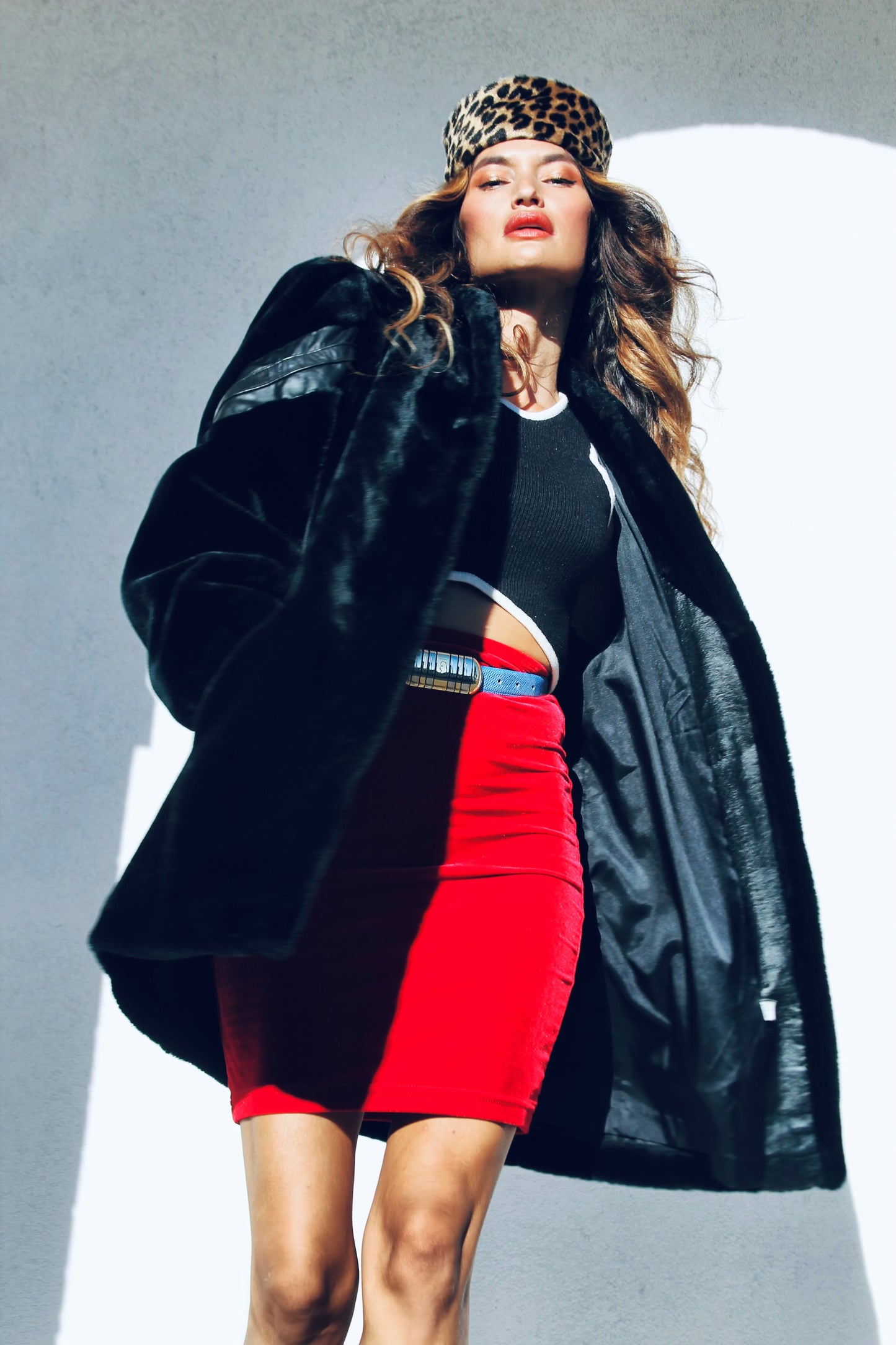 PANTHER POWER faux fur + Nehru style jacket *FOXY FAVE + TRUE VINTAGE + Made in the USA* >>panther black