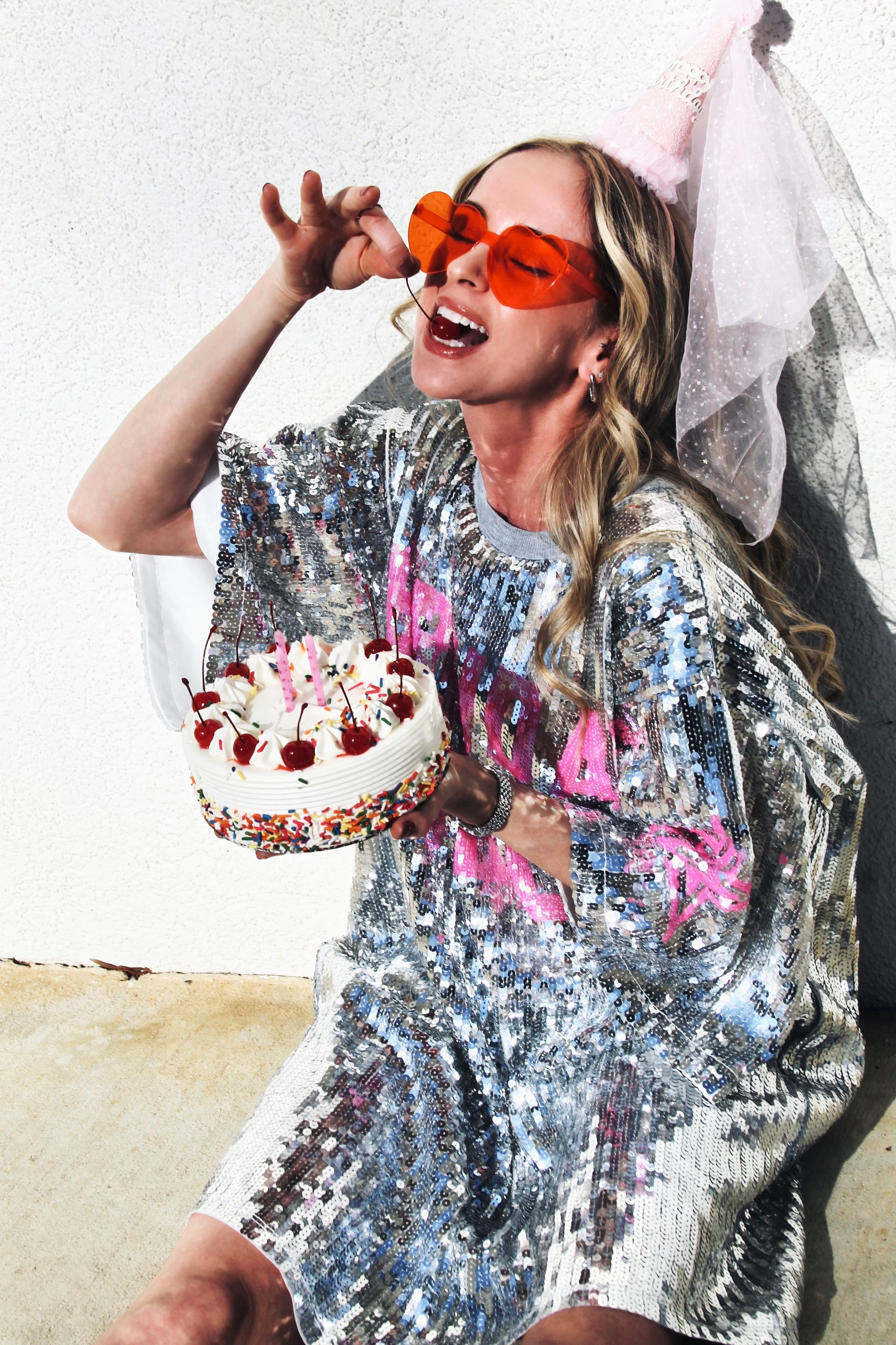 BIRTHDAY GIRL sequin graphic shirt dress, 2XL/3XL *FOXY FAVE* >> silve – Foxy Fable