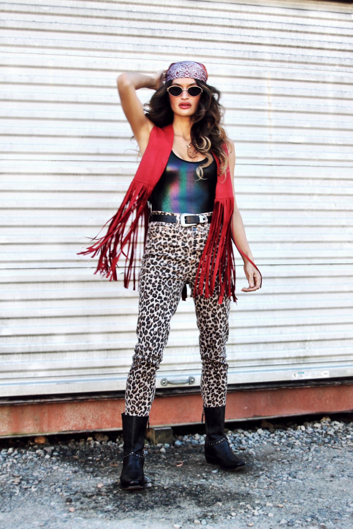 FRINGE ‘N’ FURIOUS suede + fringe vest *HANDMADE IN THE USA + 100% LEATHER* >> scarlet red
