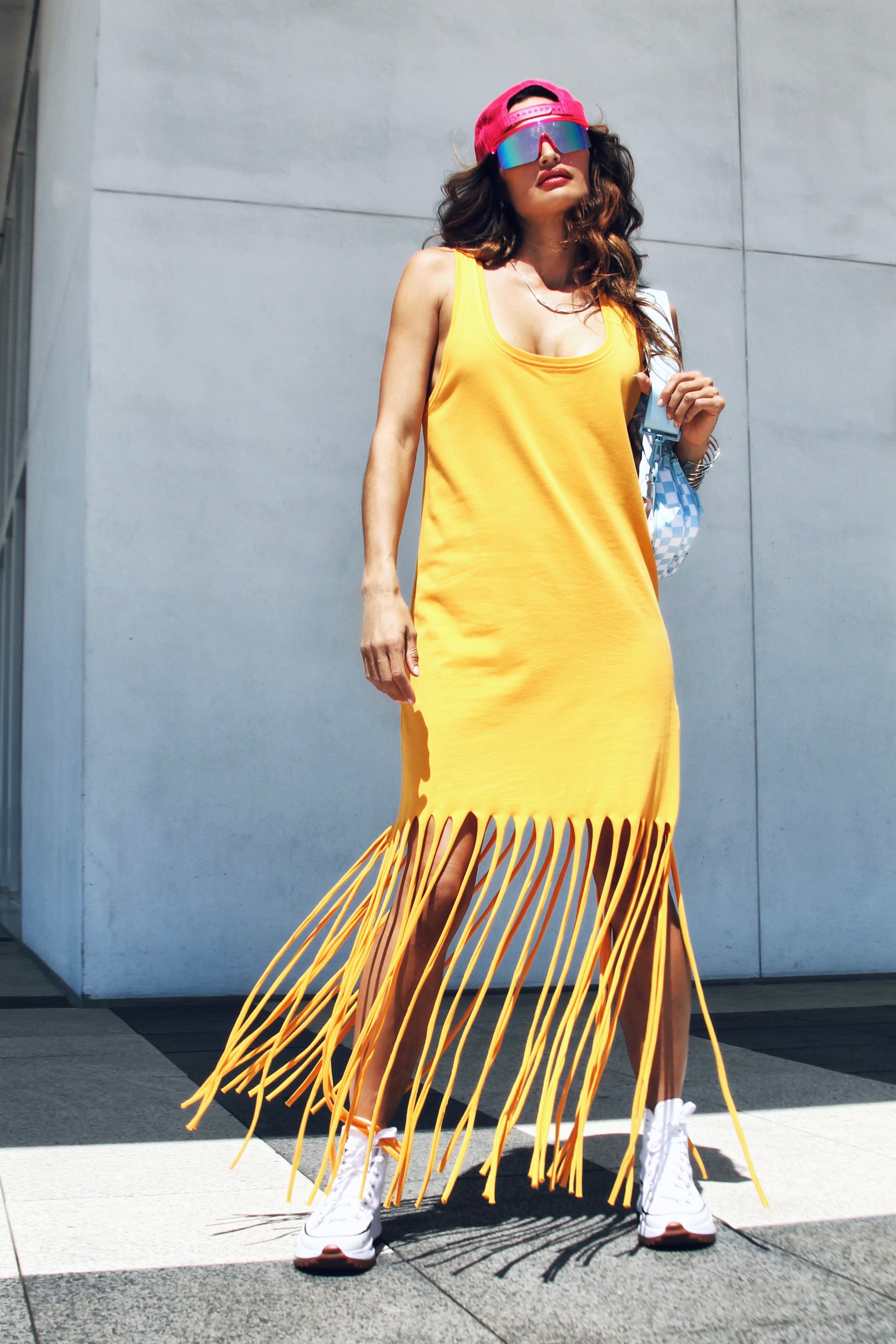 NEON DREAM torn hem + maxi shirt dress, size medium, Zara >> tangerine – Foxy Fable