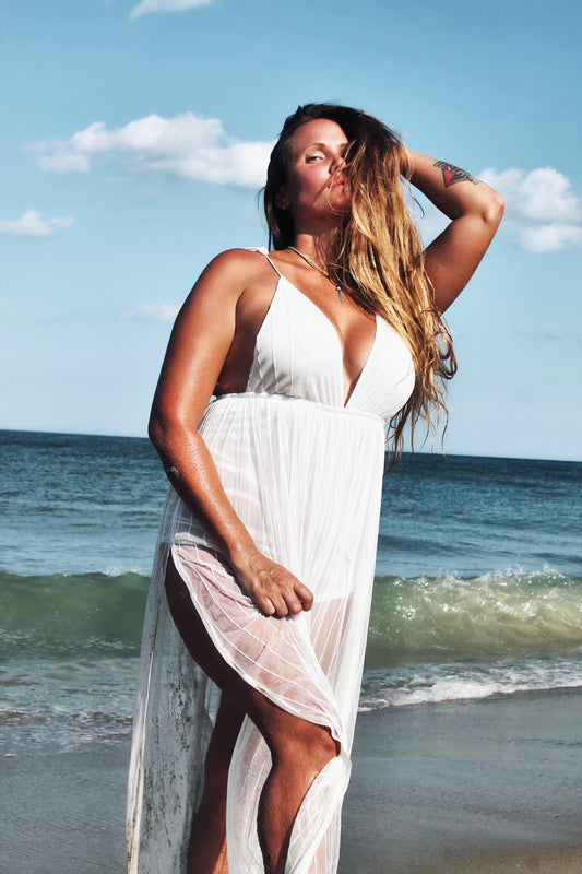 HOME sheer romper, small>> wedding white