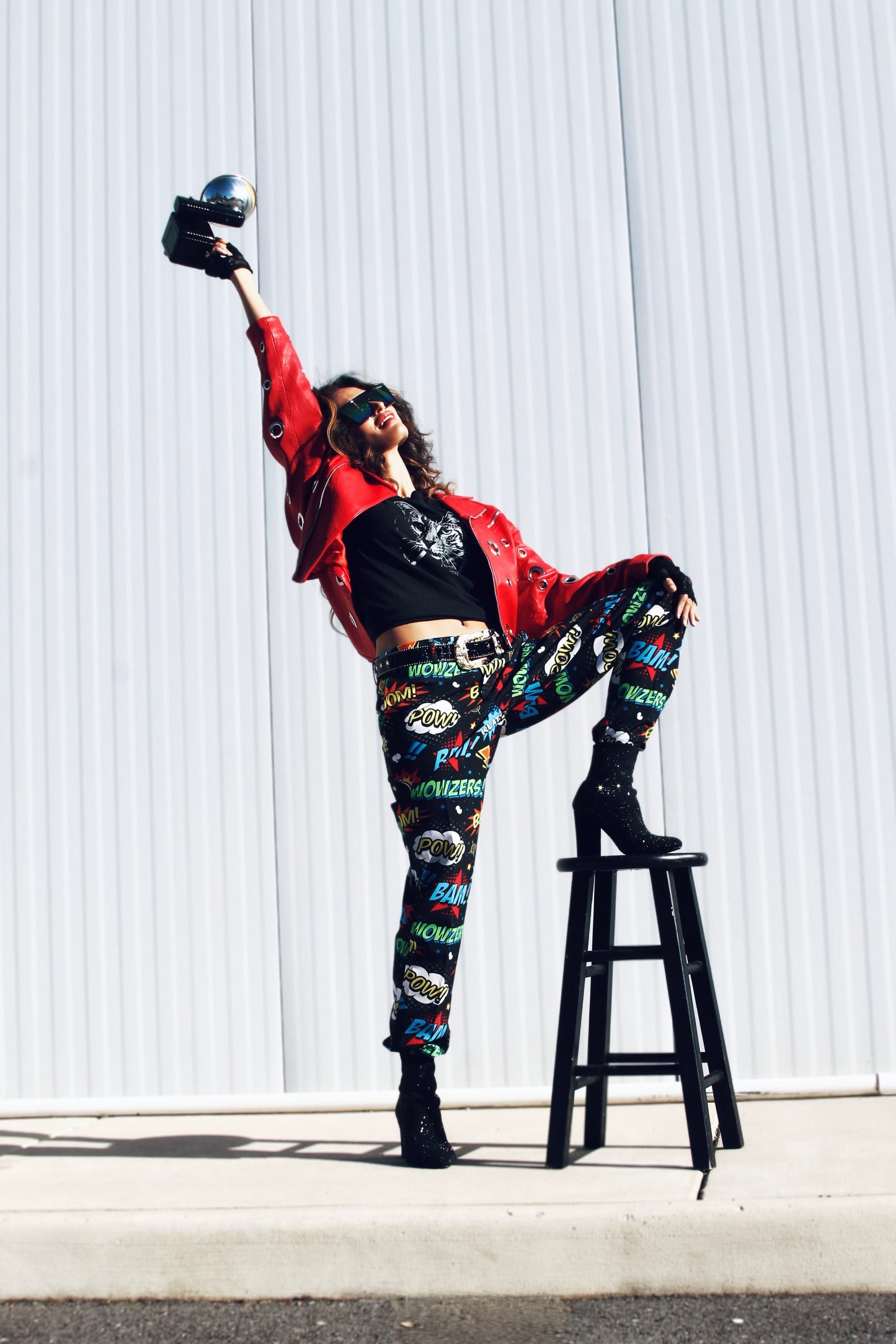 YOUNG AND RECKLESS leather moto jacket *VINTAGE + 100% GENUINE LEATHER* >> candy apple red