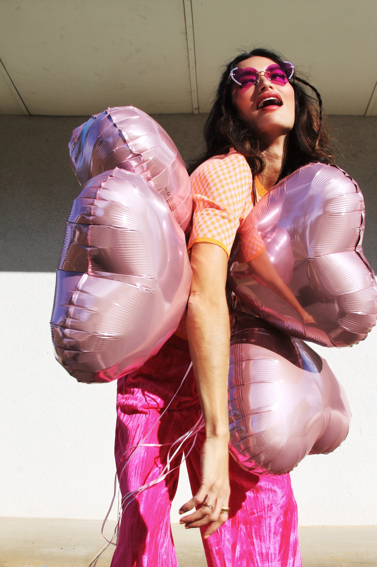 MS. MOXIE short sleeve cardigan, size small >> sherbet orange + pink
