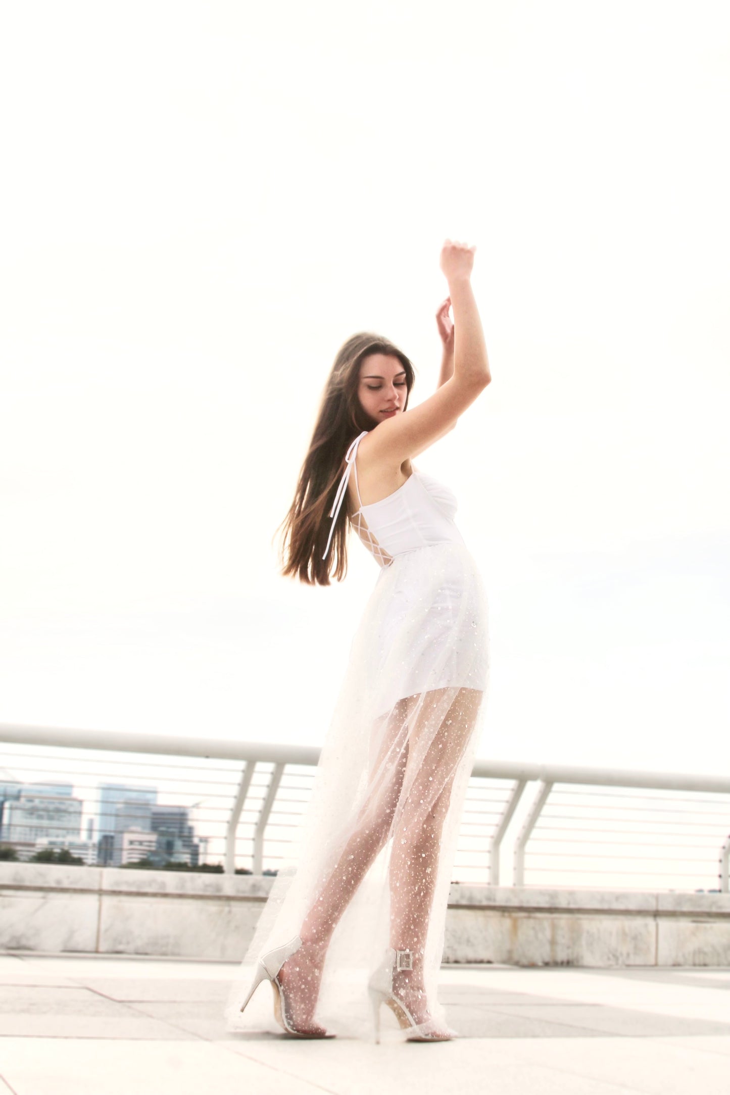 CITY GLOW sparkly + sequined maxi dress,medium >> ethereal white