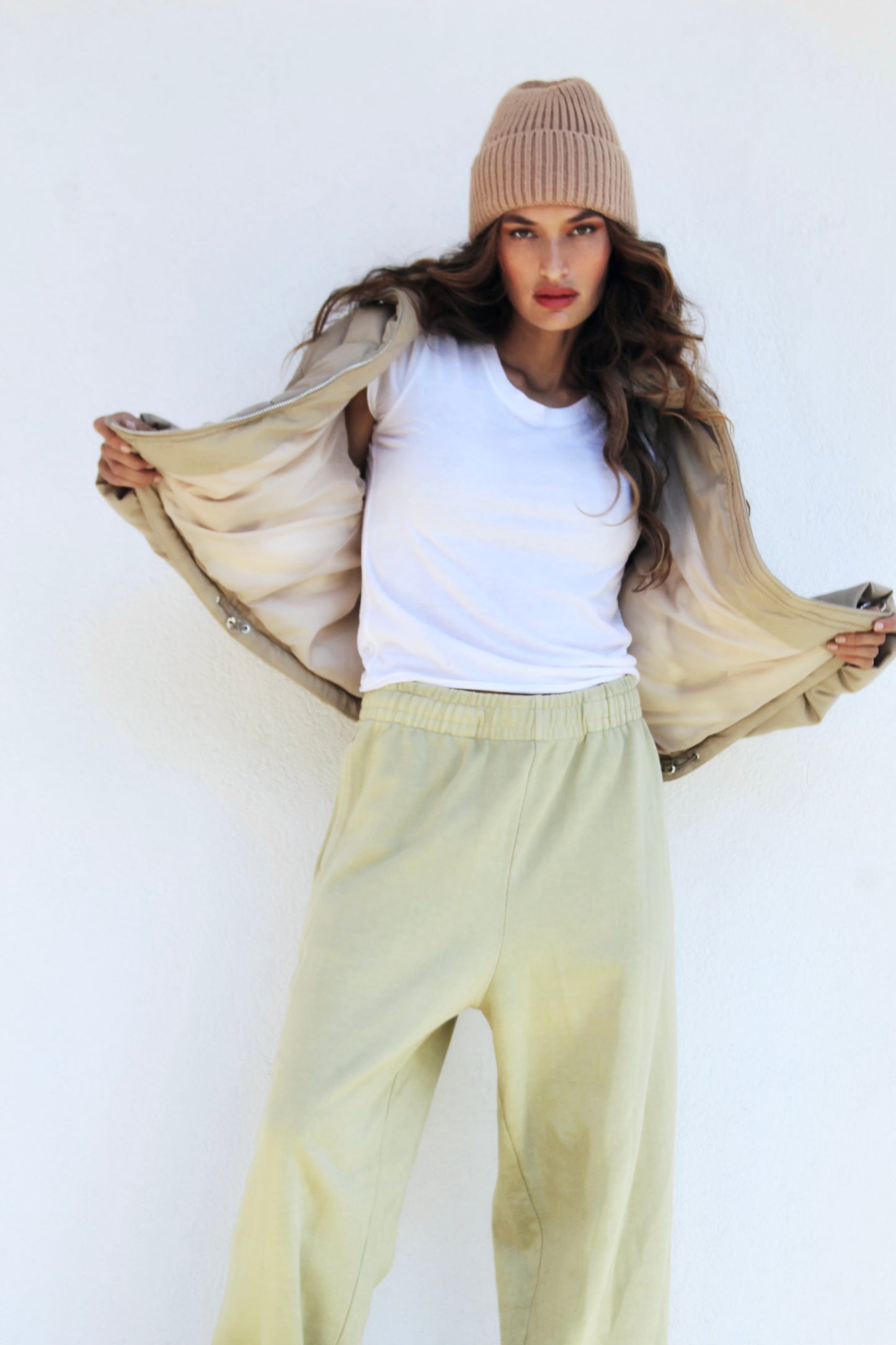 UNTOUCHABLE boyfriend fit sweat pants, medium, BDG >> desert sand