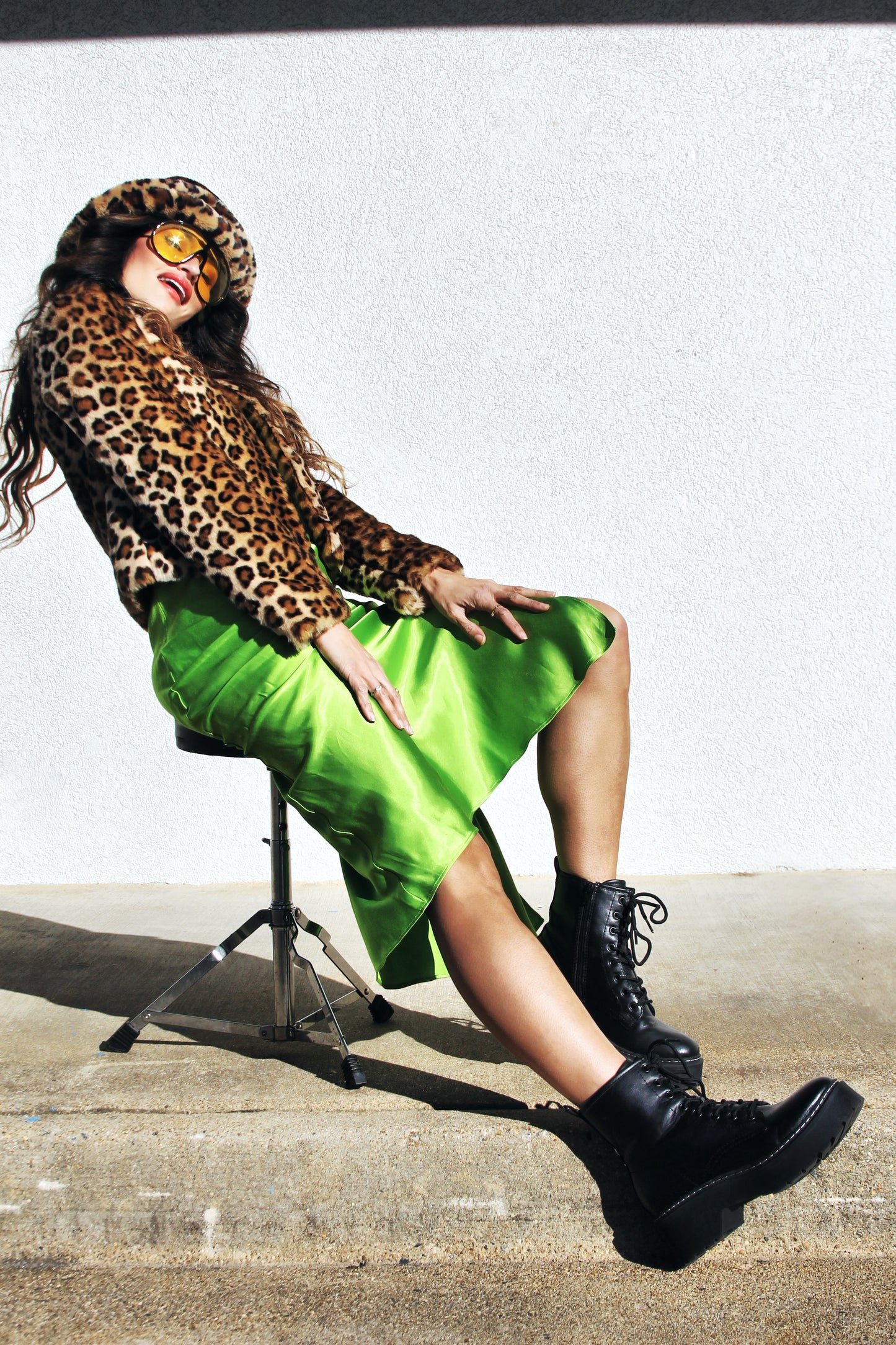 REBEL KITTY faux fur leopard  jacket, XS