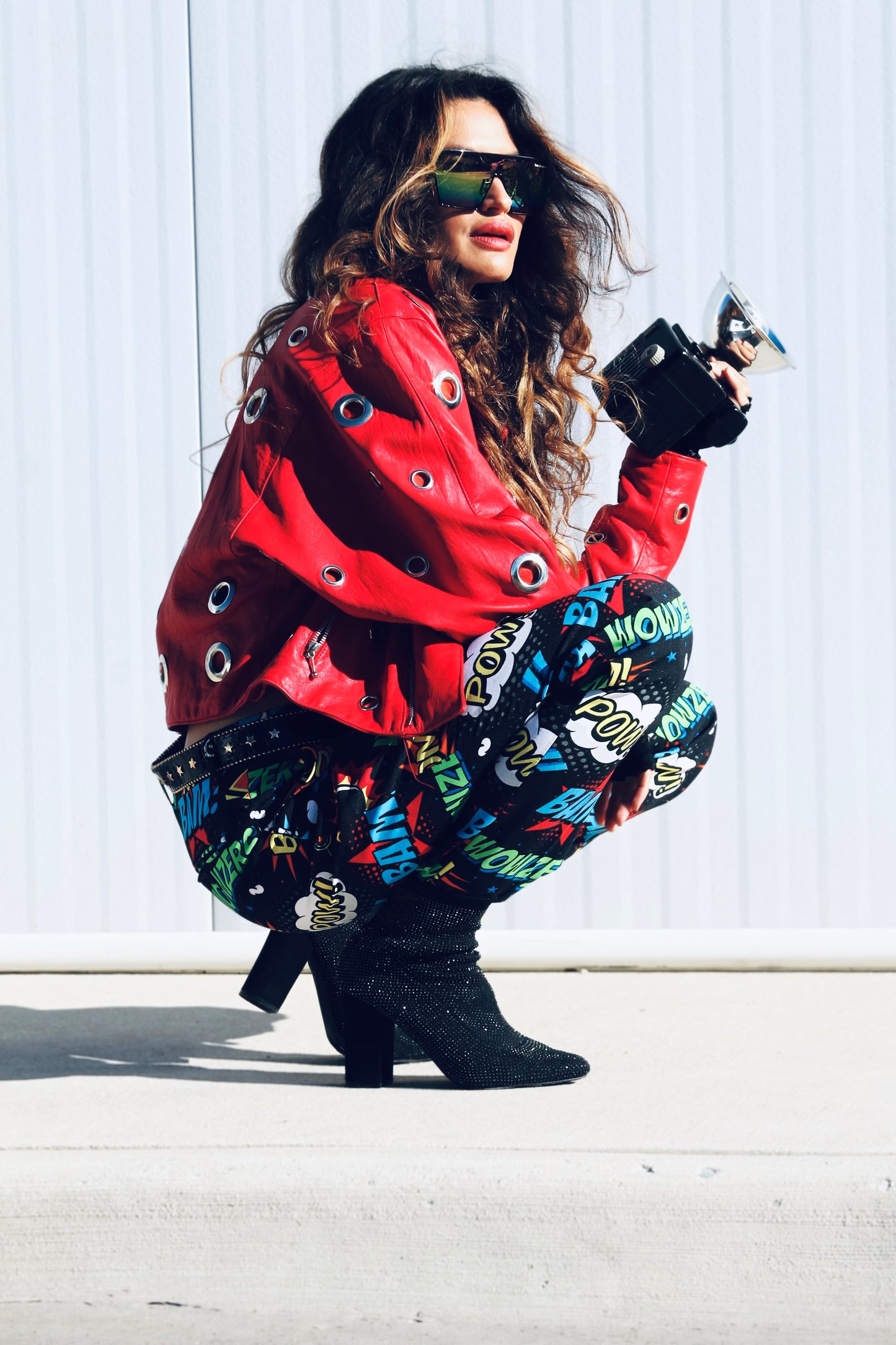 YOUNG AND RECKLESS leather moto jacket *VINTAGE + 100% GENUINE LEATHER* >> candy apple red