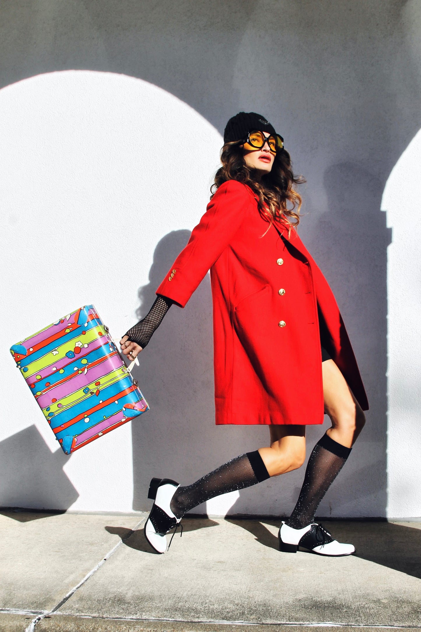 SCARLET STARLET double breasted peacoat, size 10 *TRUE VINTAGE* >> candy apple red