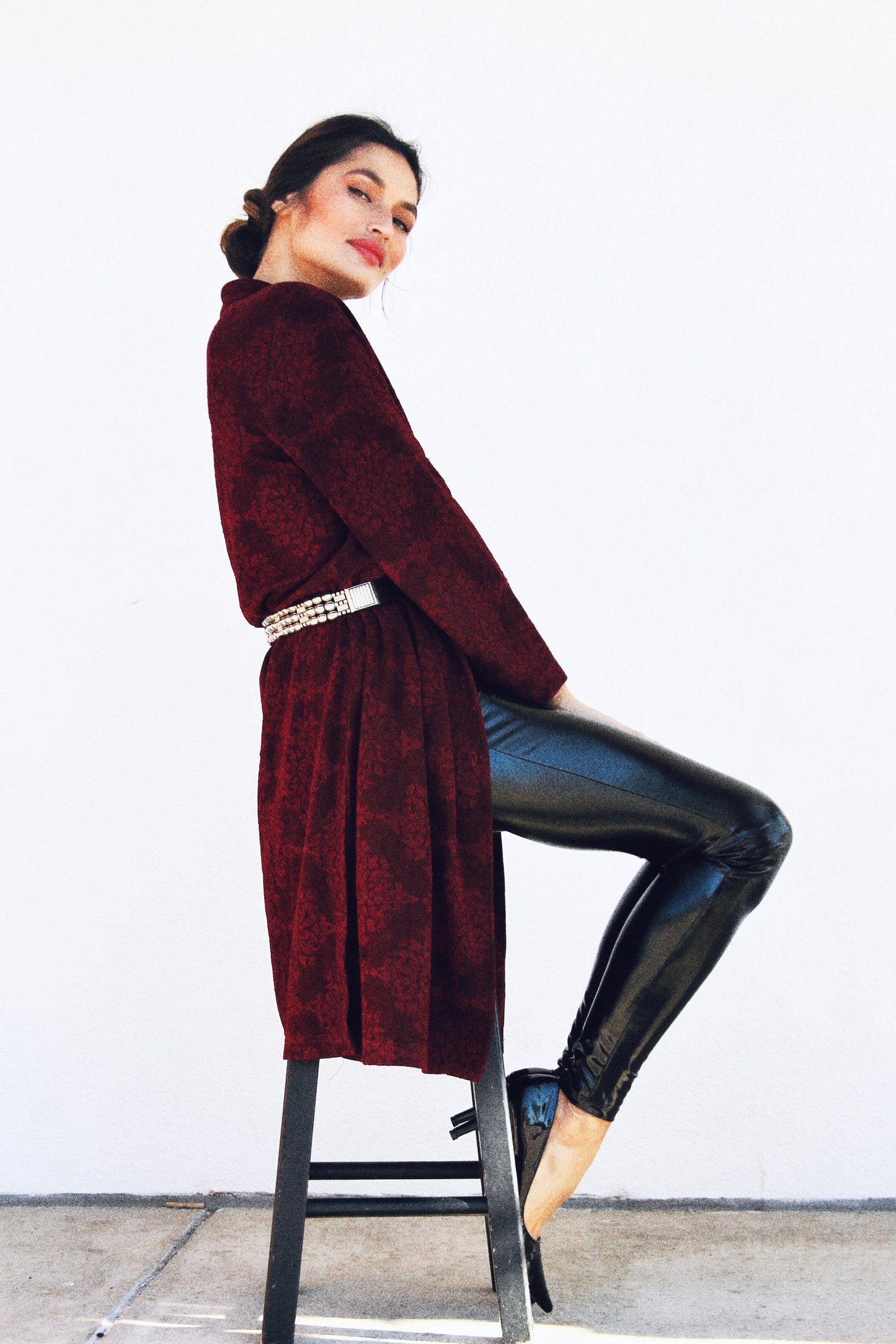 NOCTURNAL ROUGE midi length cardigan, size 0 *VINTAGE* >> blood red