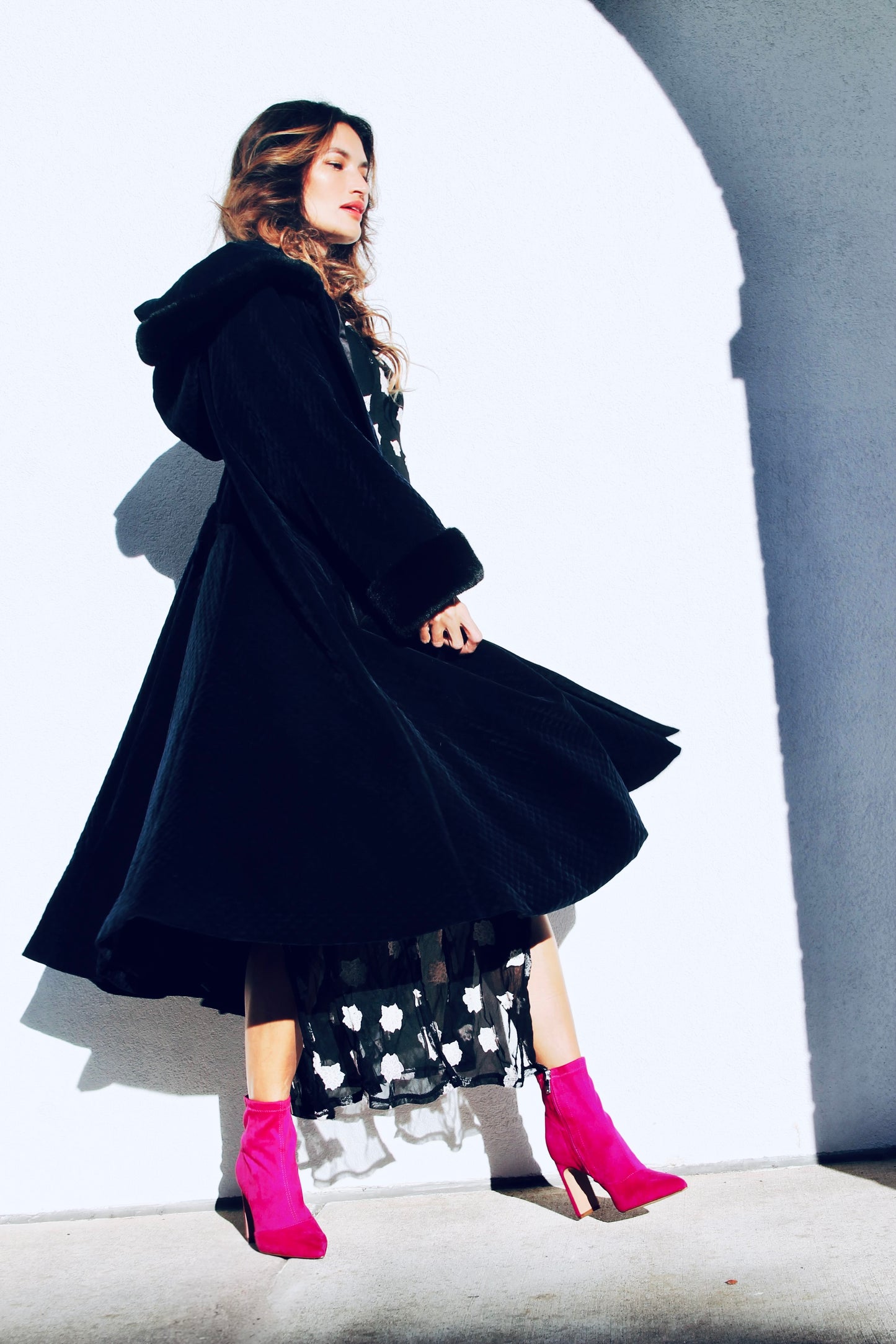 NIGHTFALL quilted velvet coat, medium *TRUE VINTAGE* >> midnight blue