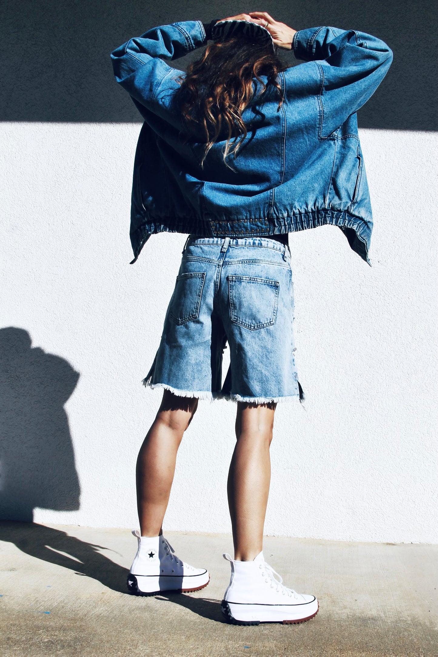 DAREDIVA studded denim bomber,  size small  *VINTAGE*