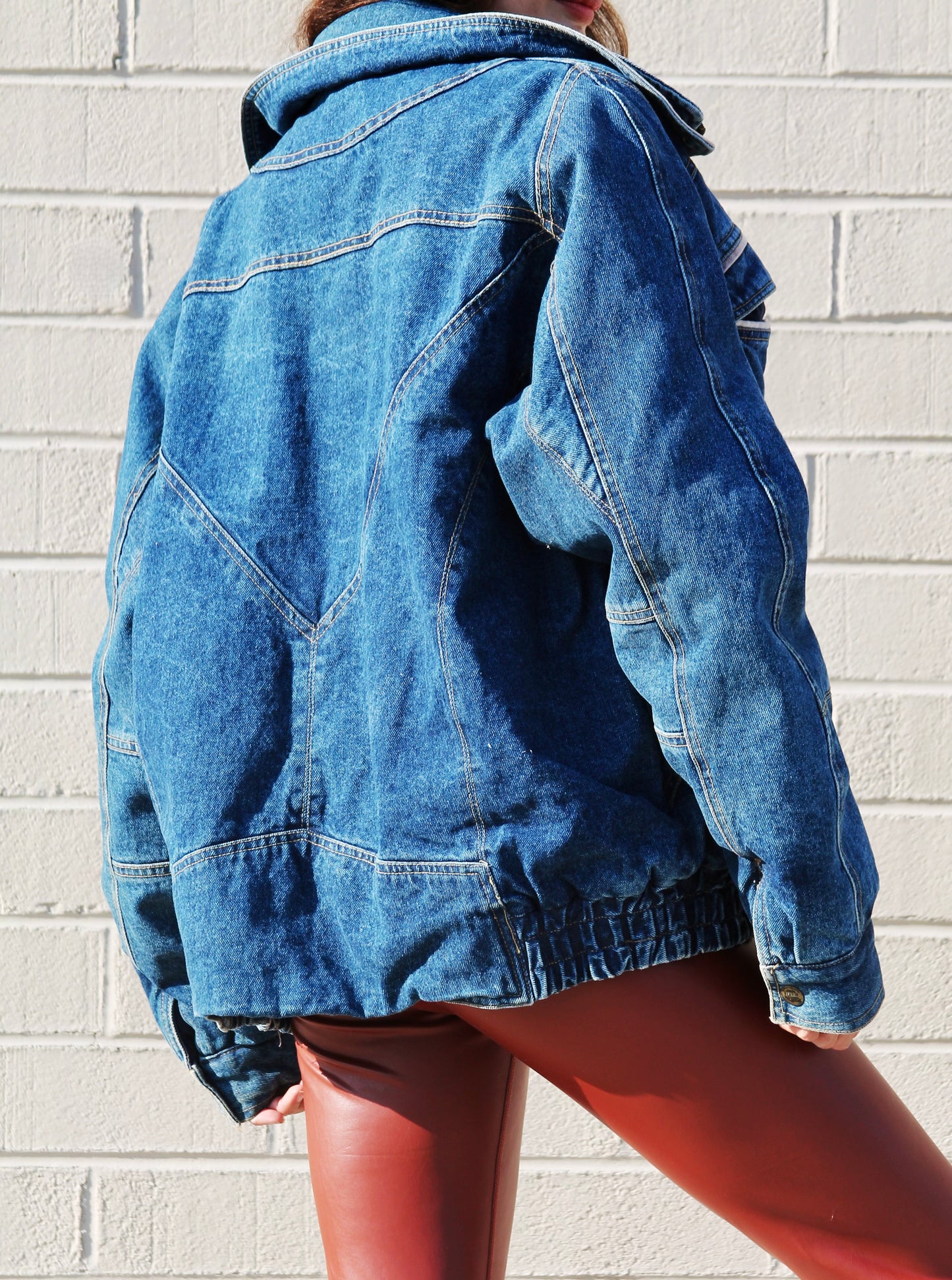 QUEENS denim bomber jacket, XL *VINTAGE*